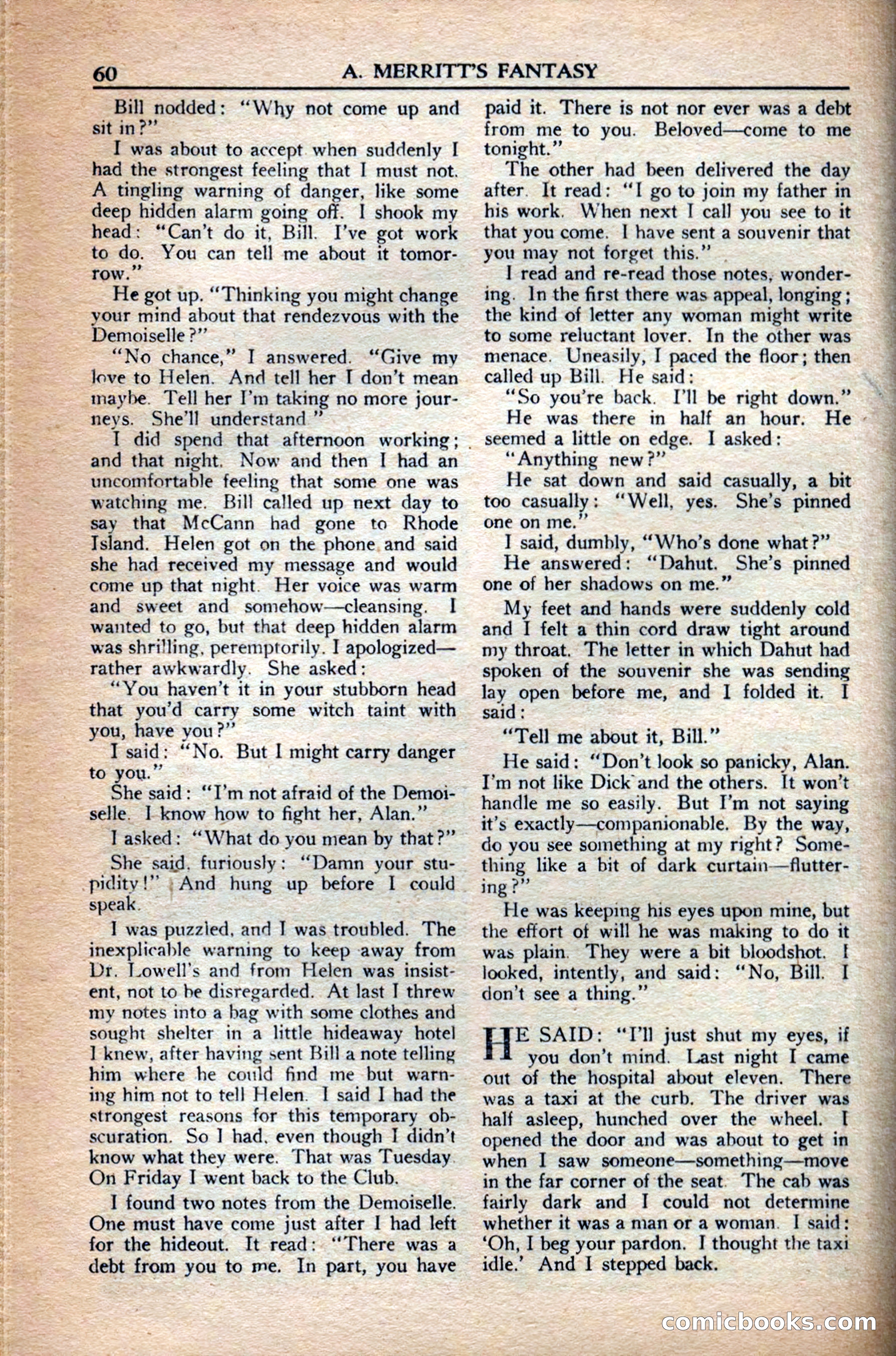A. Merritt's Fantasy Magazine, December 1949 — page 60 of 132
