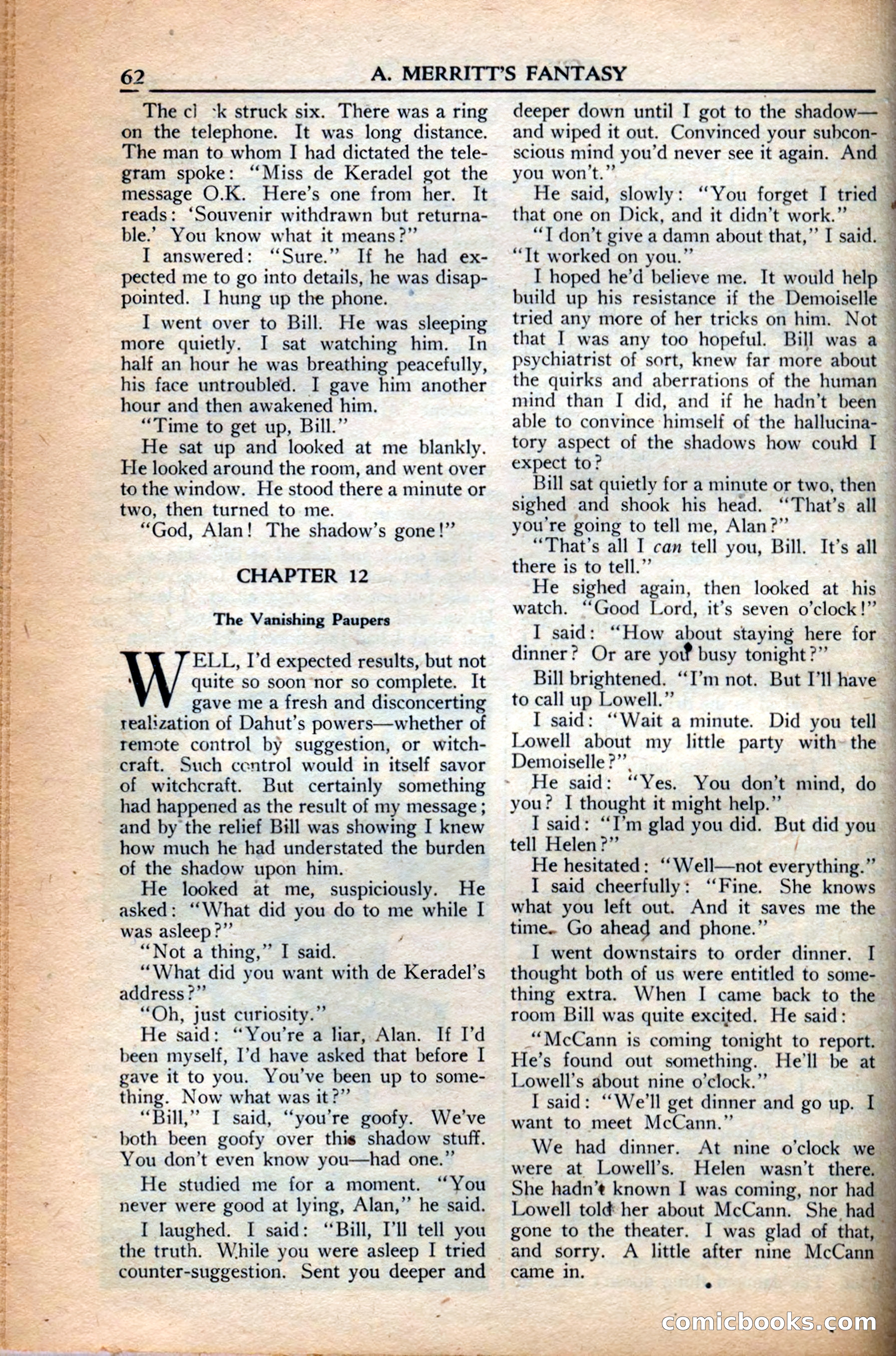 A. Merritt's Fantasy Magazine, December 1949 — page 62 of 132