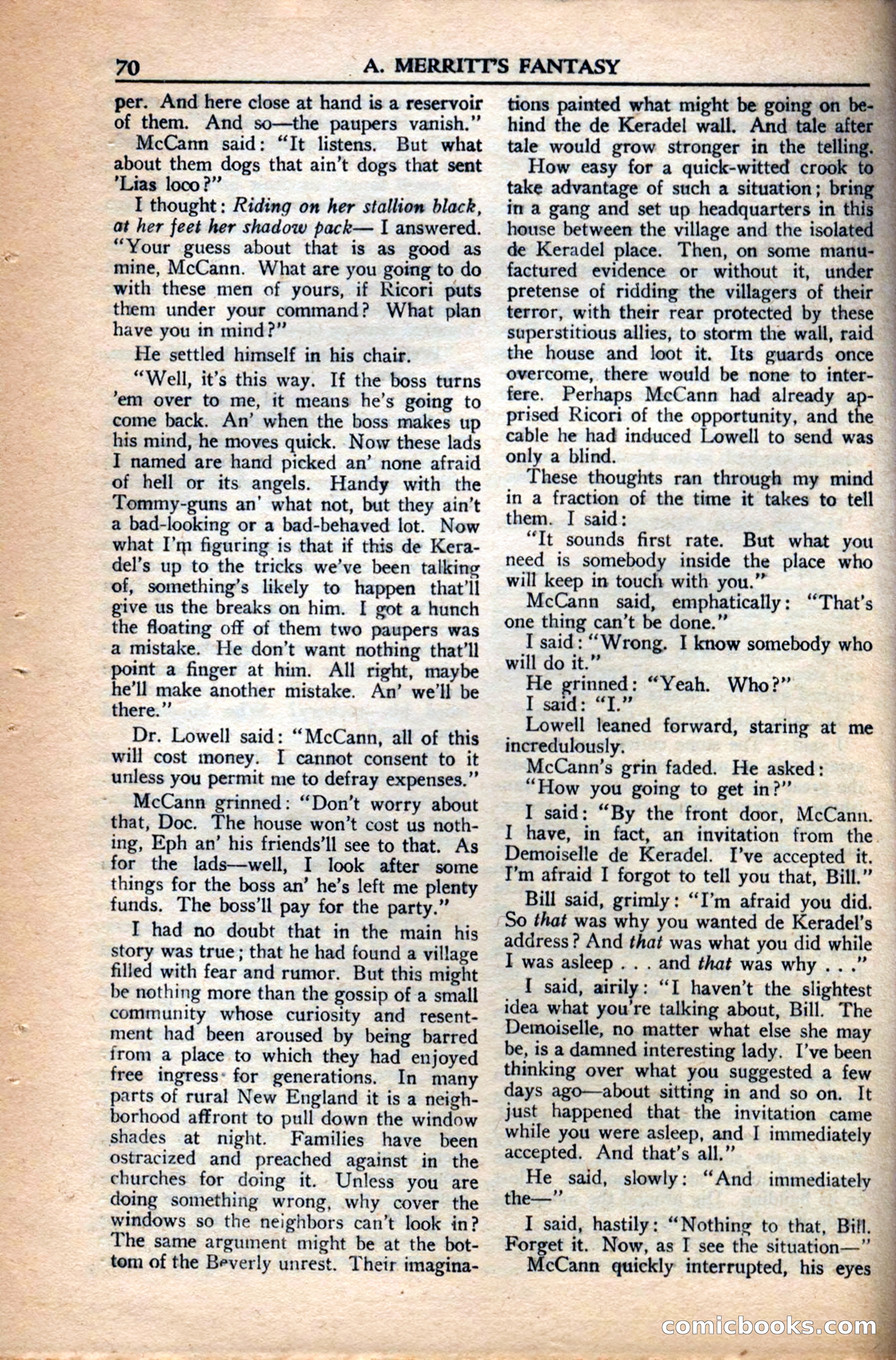 A. Merritt's Fantasy Magazine, December 1949 — page 70 of 132