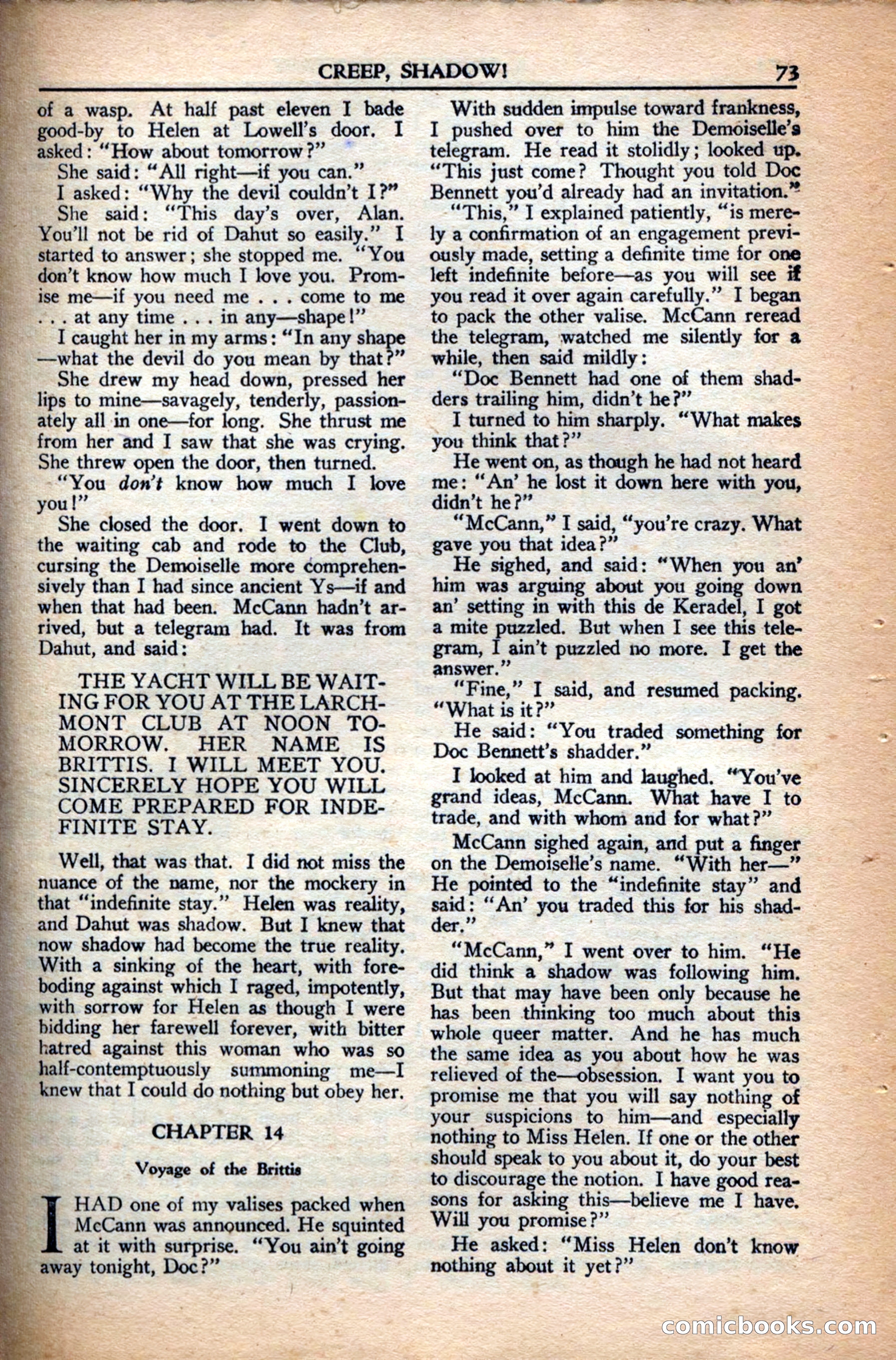 A. Merritt's Fantasy Magazine, December 1949 — page 73 of 132