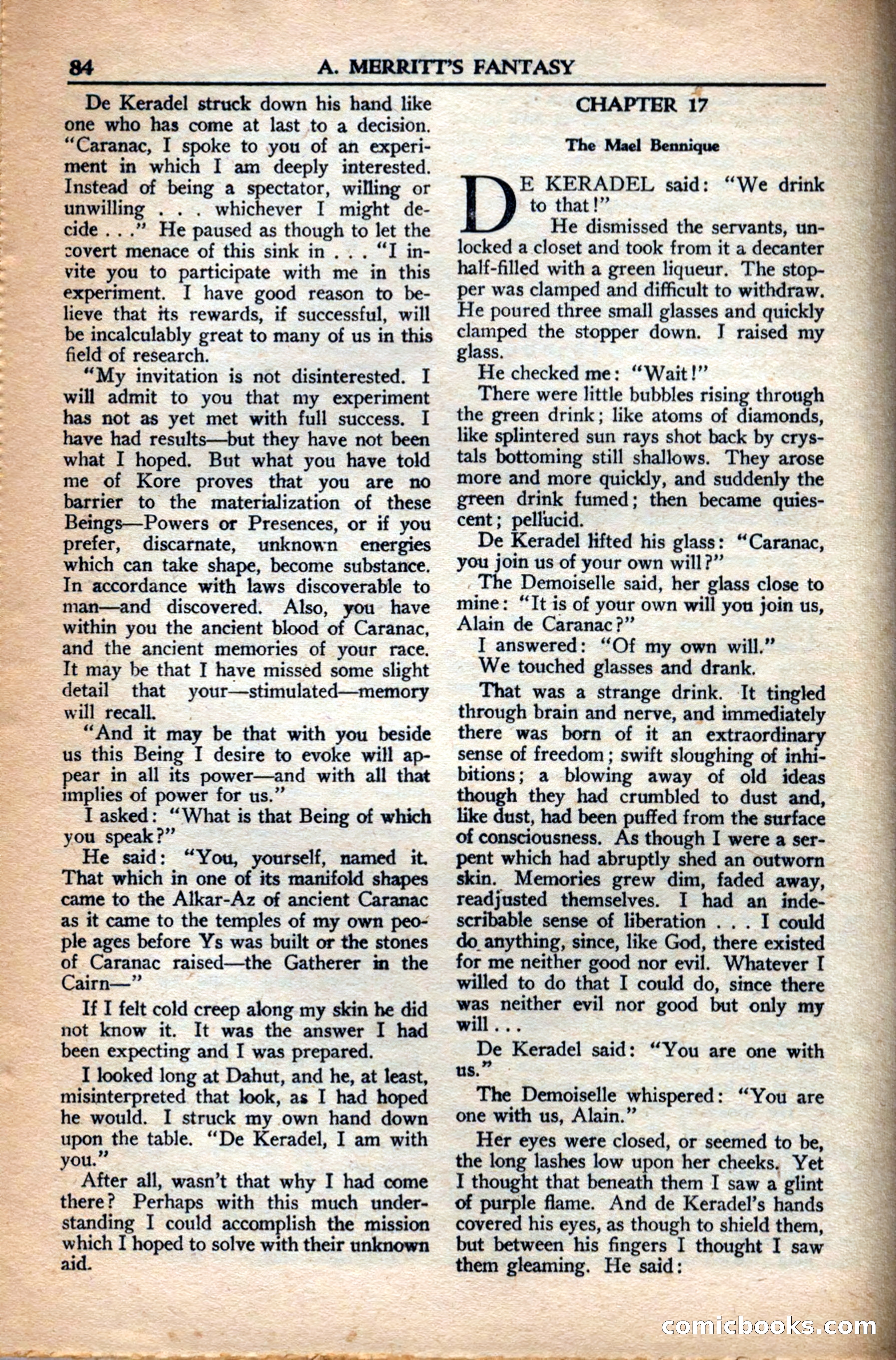 A. Merritt's Fantasy Magazine, December 1949 — page 84 of 132