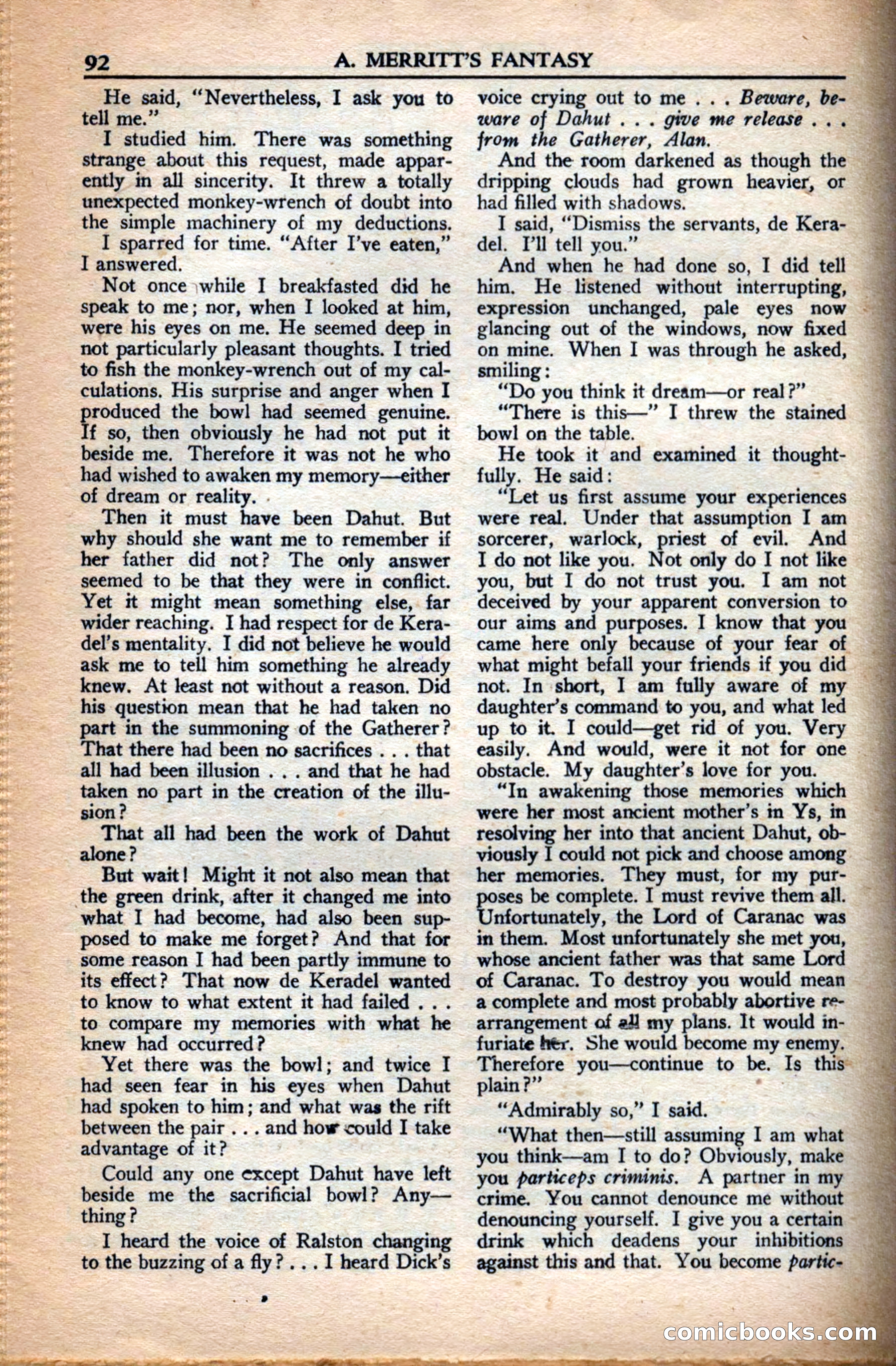 A. Merritt's Fantasy Magazine, December 1949 — page 92 of 132