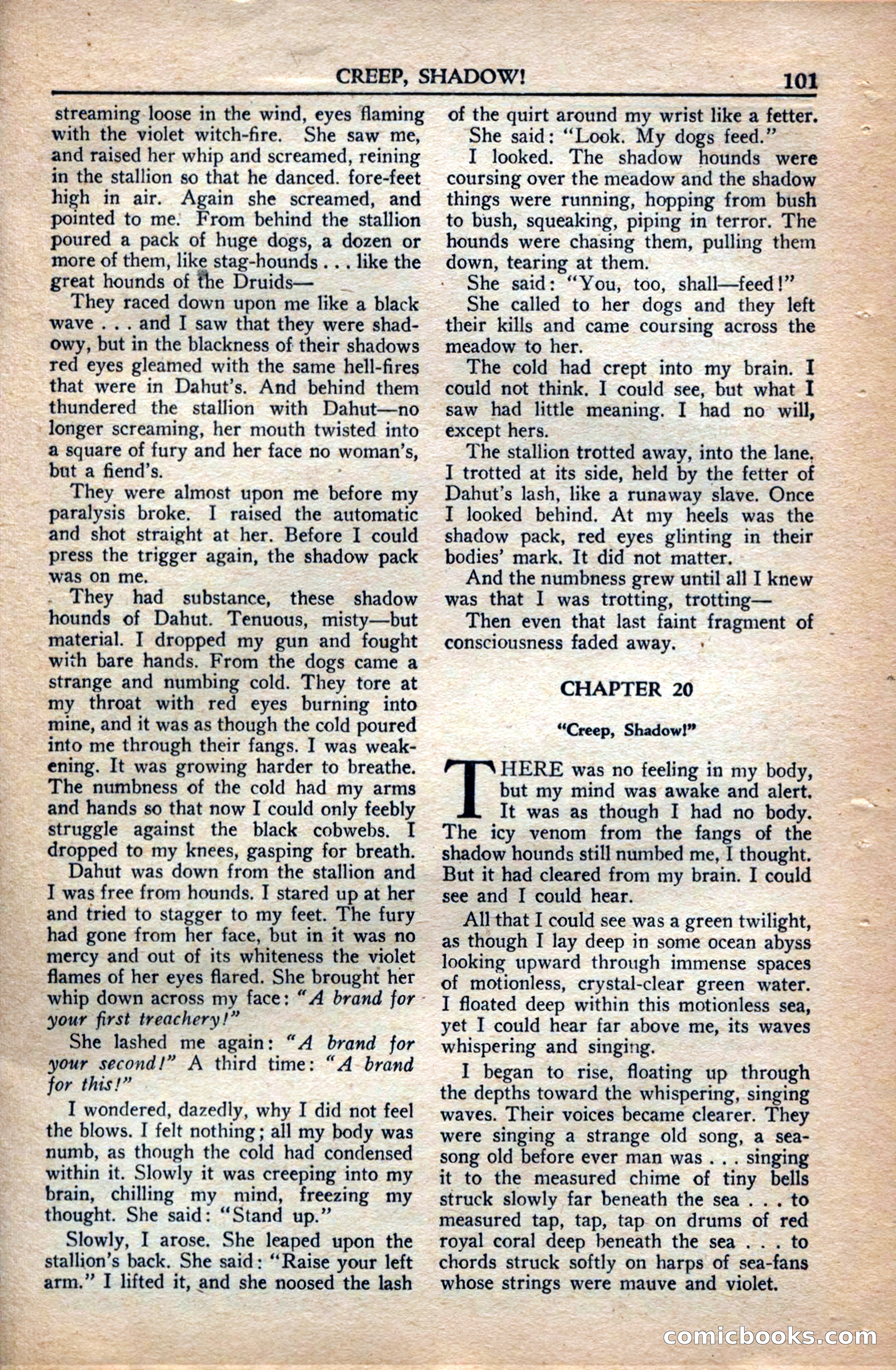 A. Merritt's Fantasy Magazine, December 1949 — page 101 of 132
