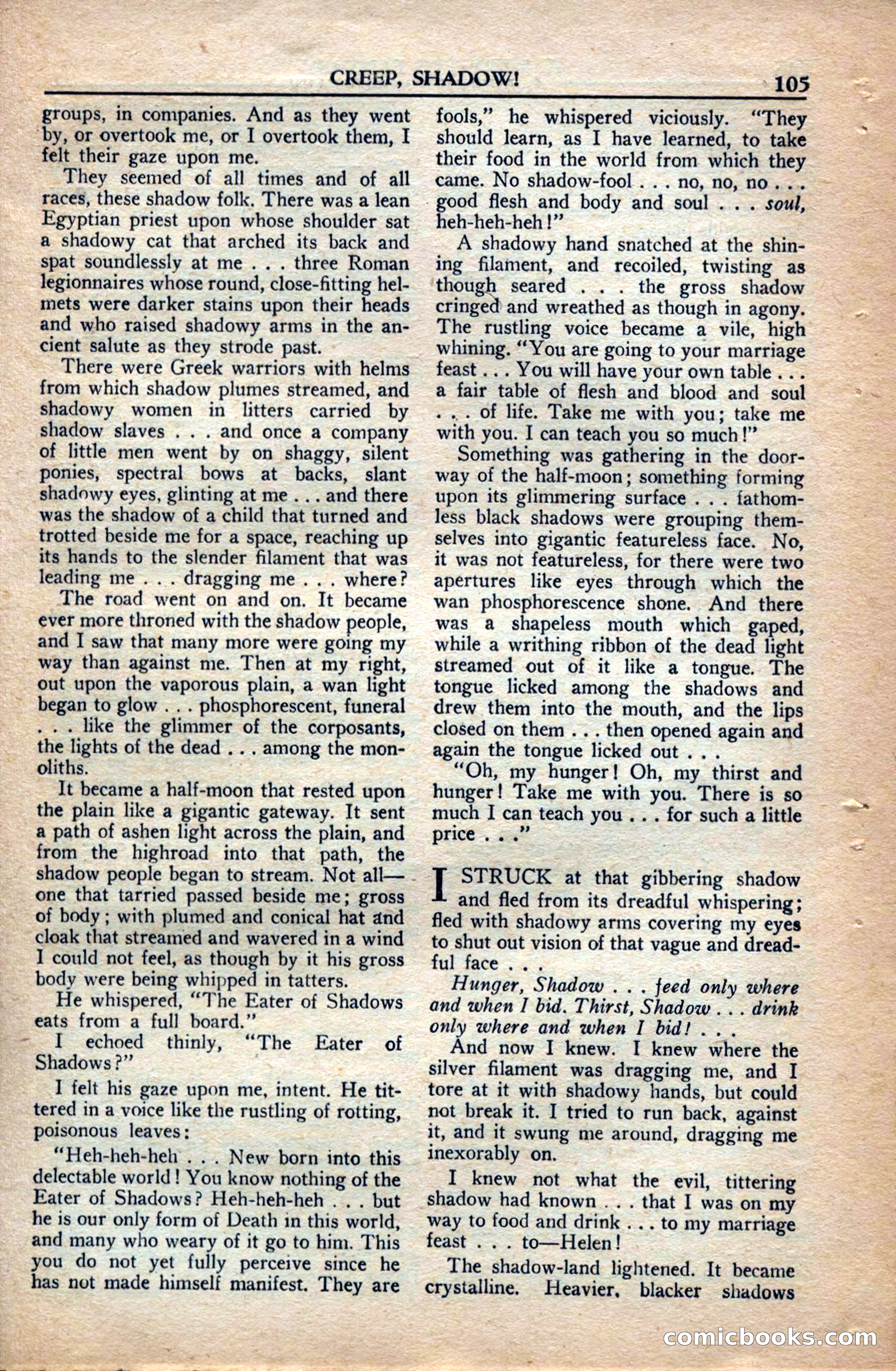 A. Merritt's Fantasy Magazine, December 1949 — page 105 of 132