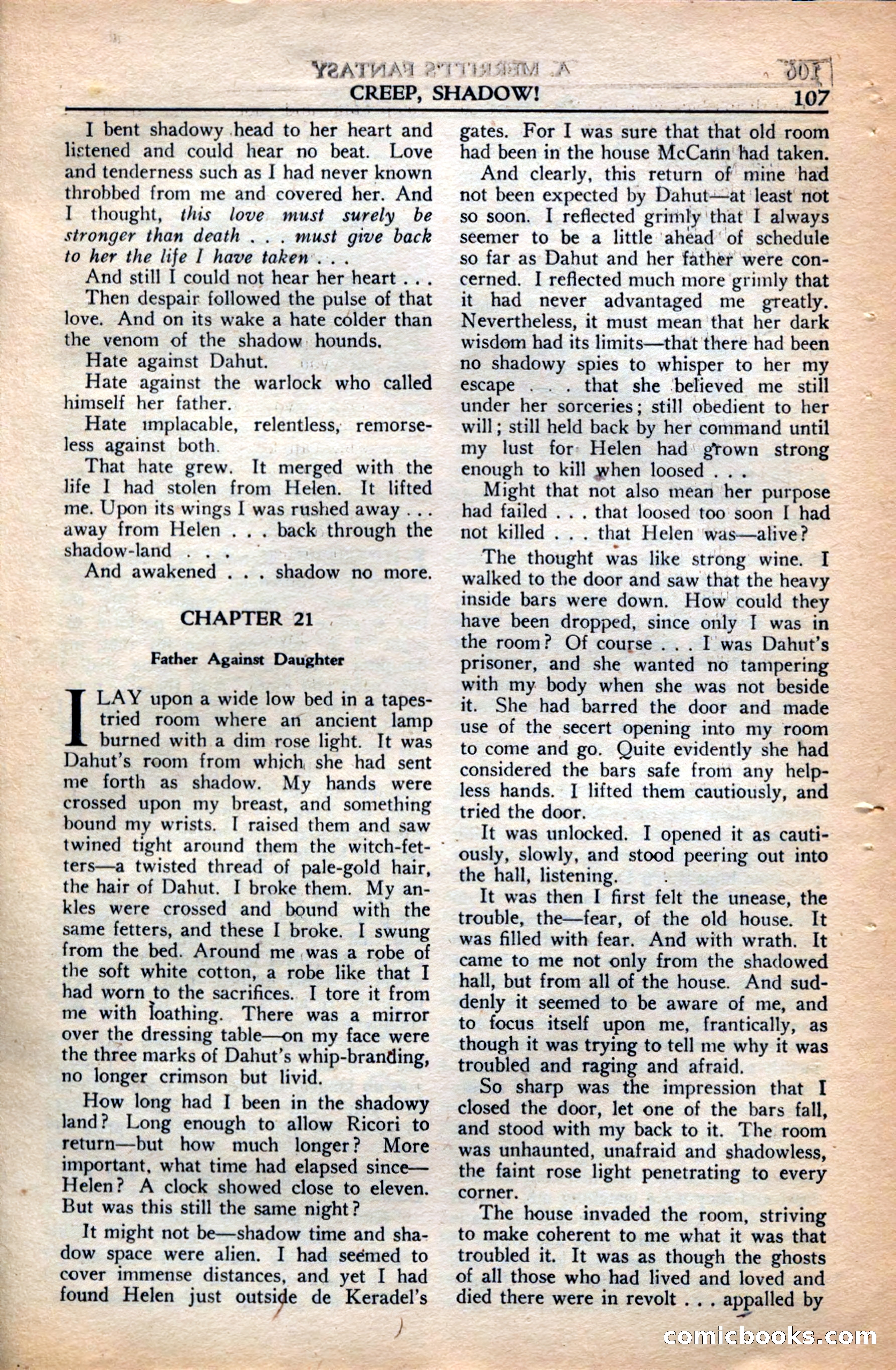 A. Merritt's Fantasy Magazine, December 1949 — page 107 of 132
