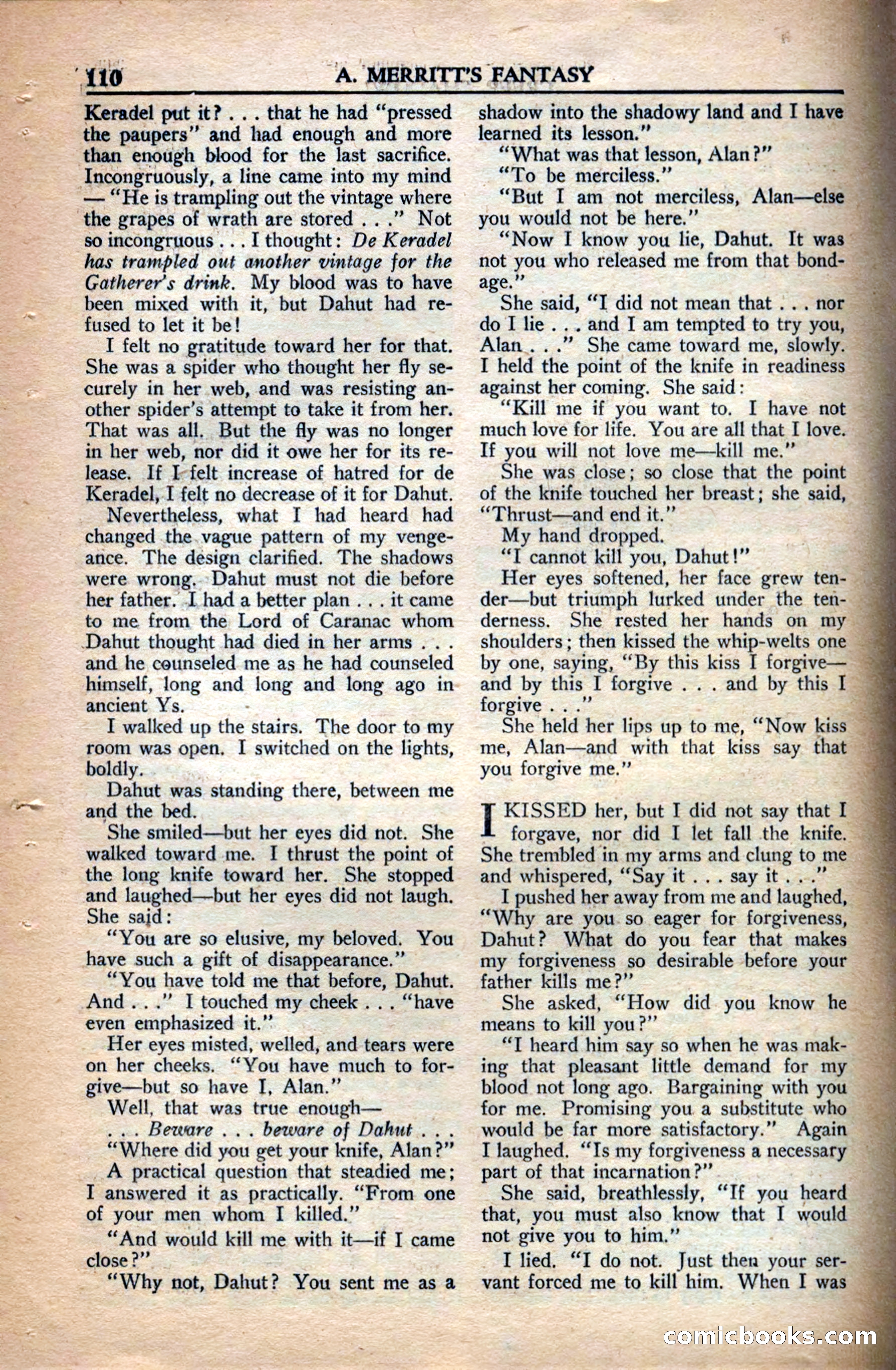 A. Merritt's Fantasy Magazine, December 1949 — page 110 of 132