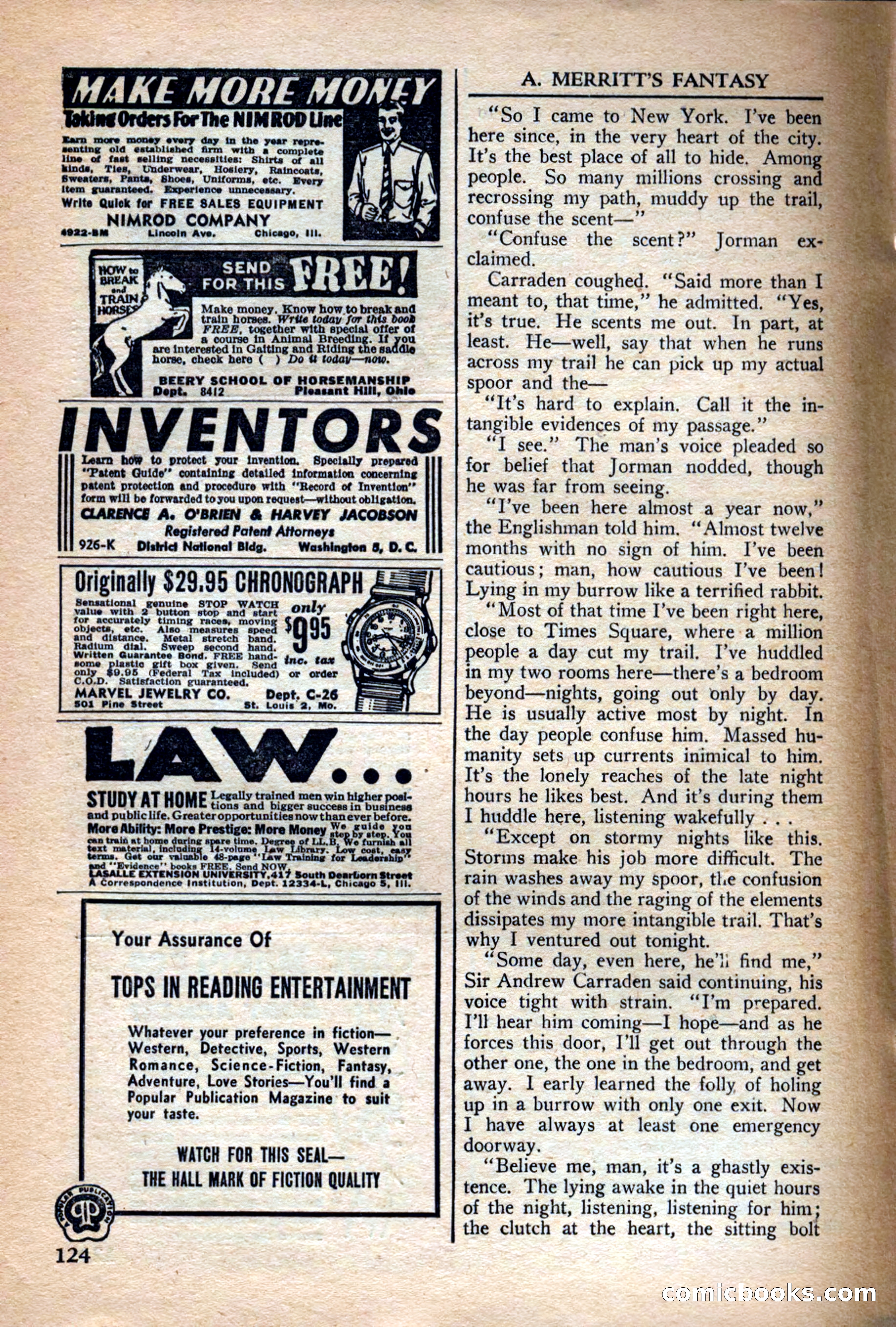 A. Merritt's Fantasy Magazine, December 1949 — page 124 of 132
