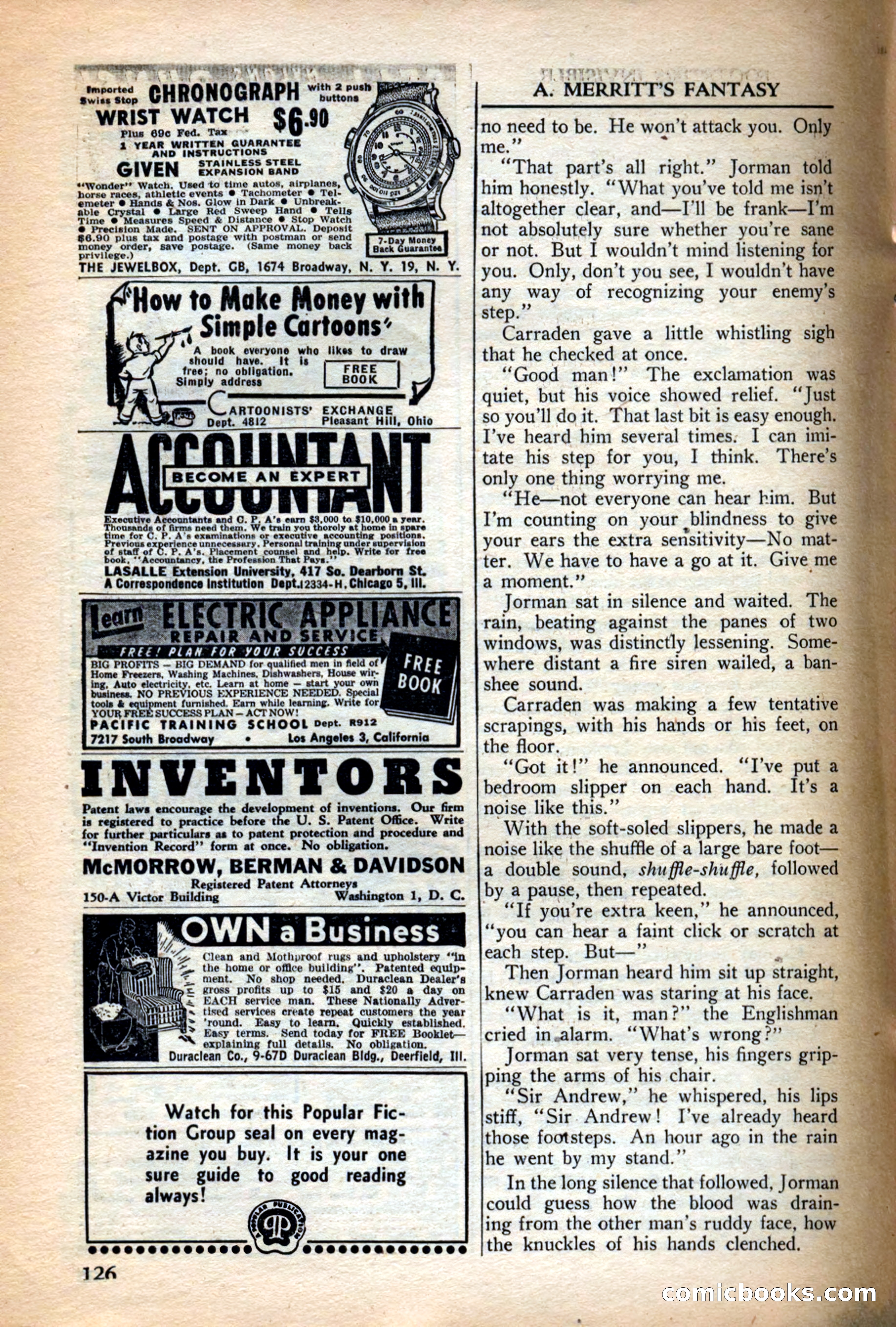 A. Merritt's Fantasy Magazine, December 1949 — page 126 of 132