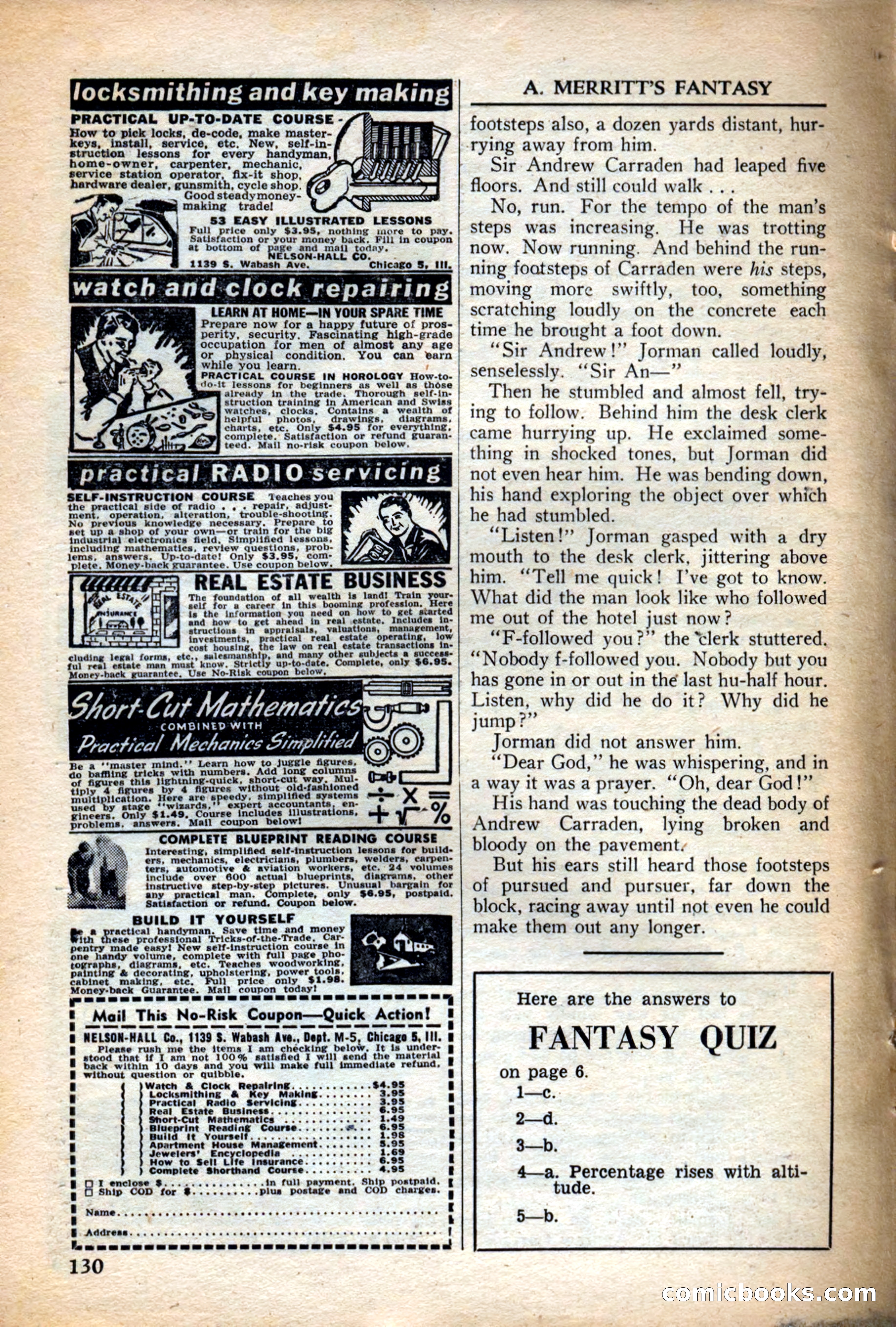 A. Merritt's Fantasy Magazine, December 1949 — page 130 of 132