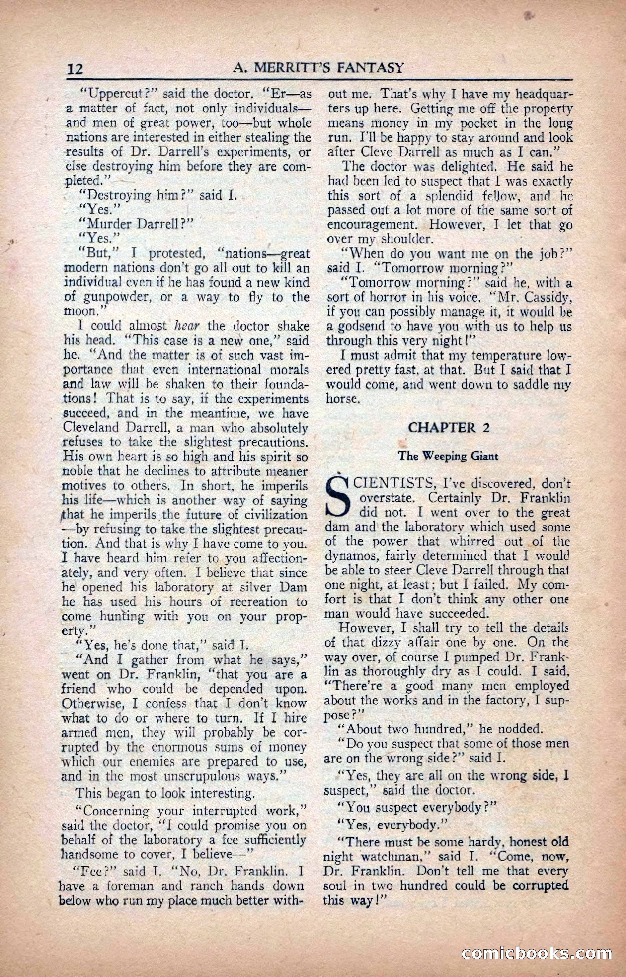 A. Merritt's Fantasy Magazine, February 1950 — page 12 of 134