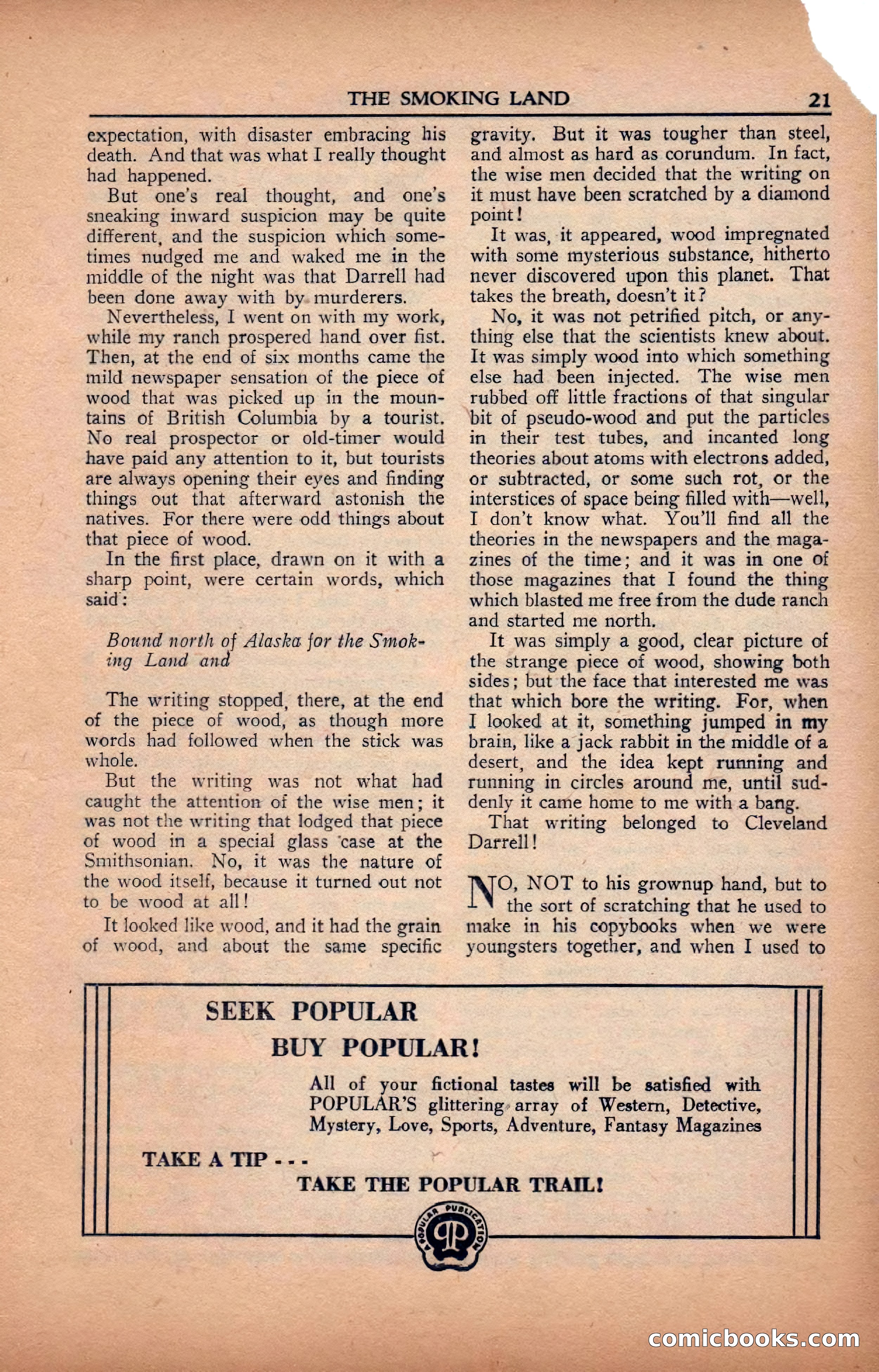 A. Merritt's Fantasy Magazine, February 1950 — page 21 of 134