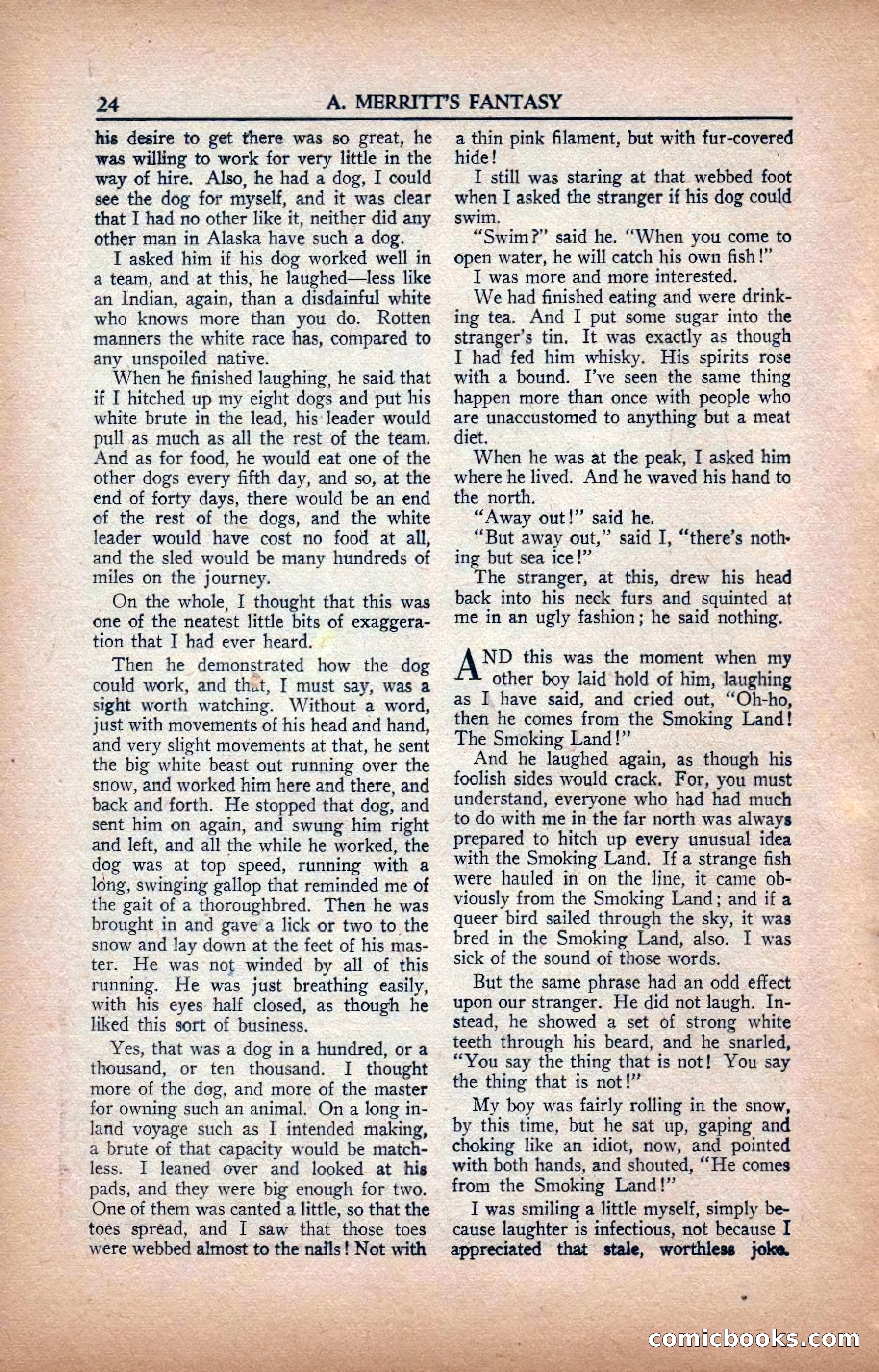 A. Merritt's Fantasy Magazine, February 1950 — page 24 of 134