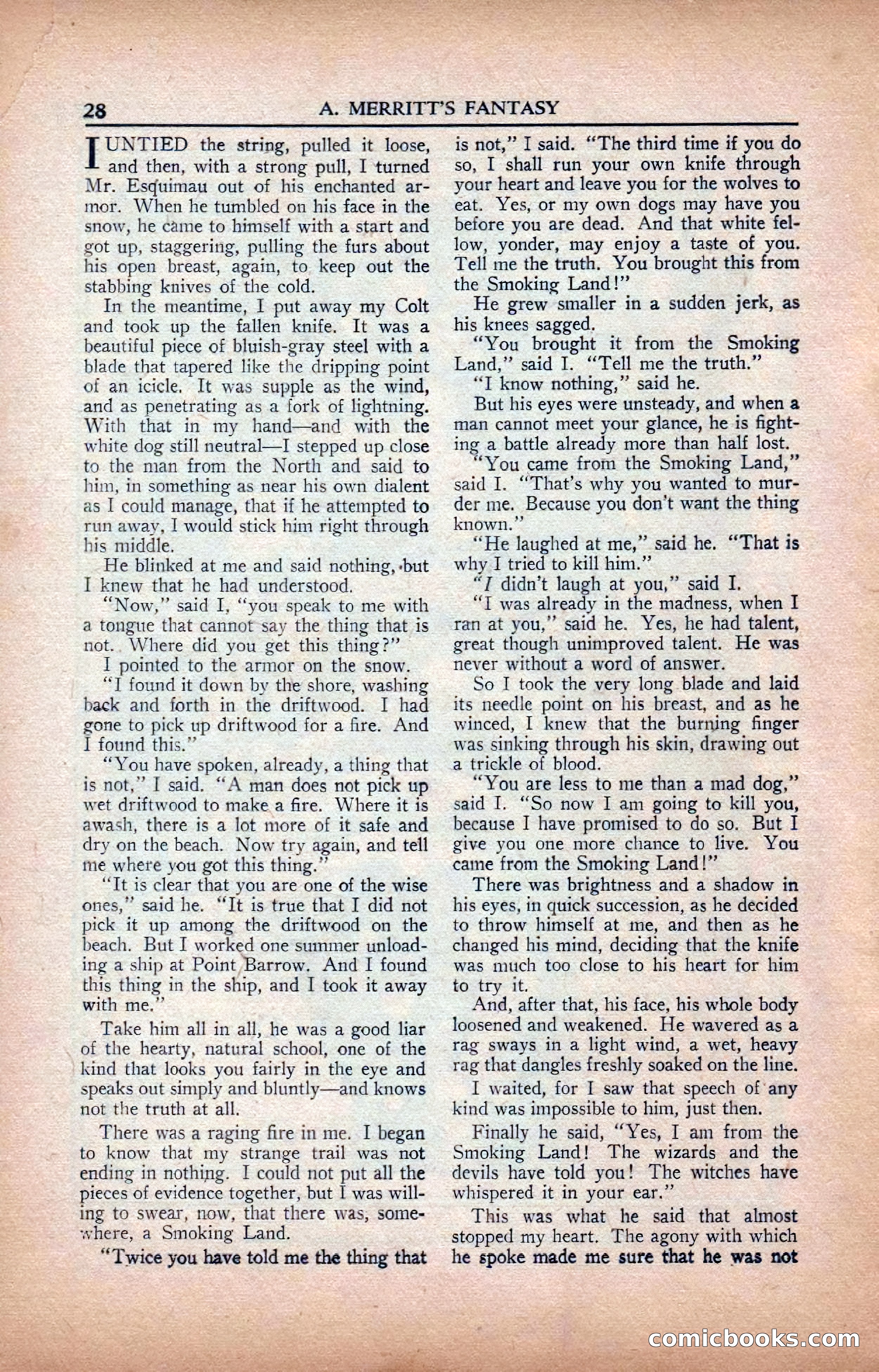 A. Merritt's Fantasy Magazine, February 1950 — page 28 of 134