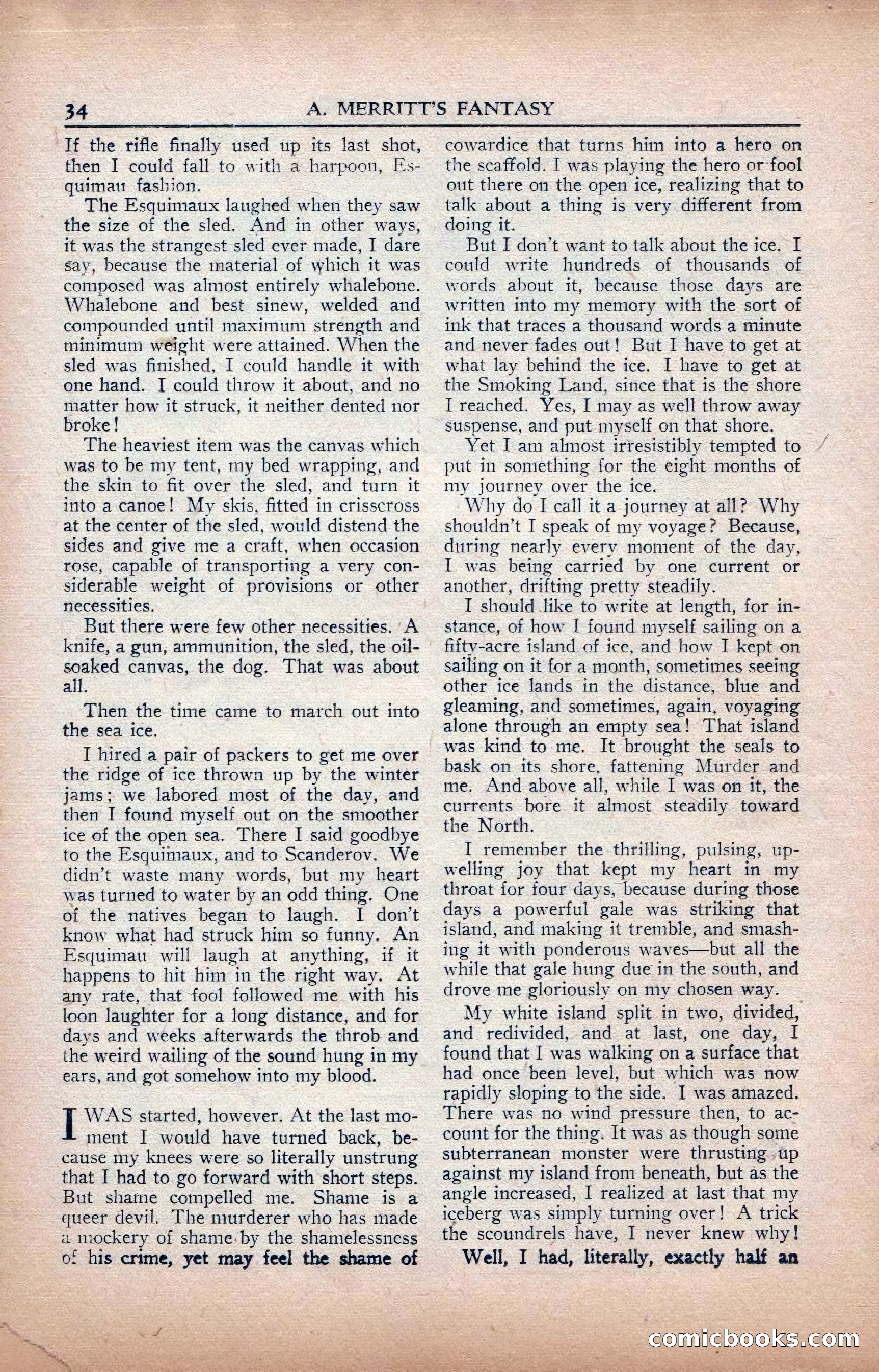 A. Merritt's Fantasy Magazine, February 1950 — page 34 of 134