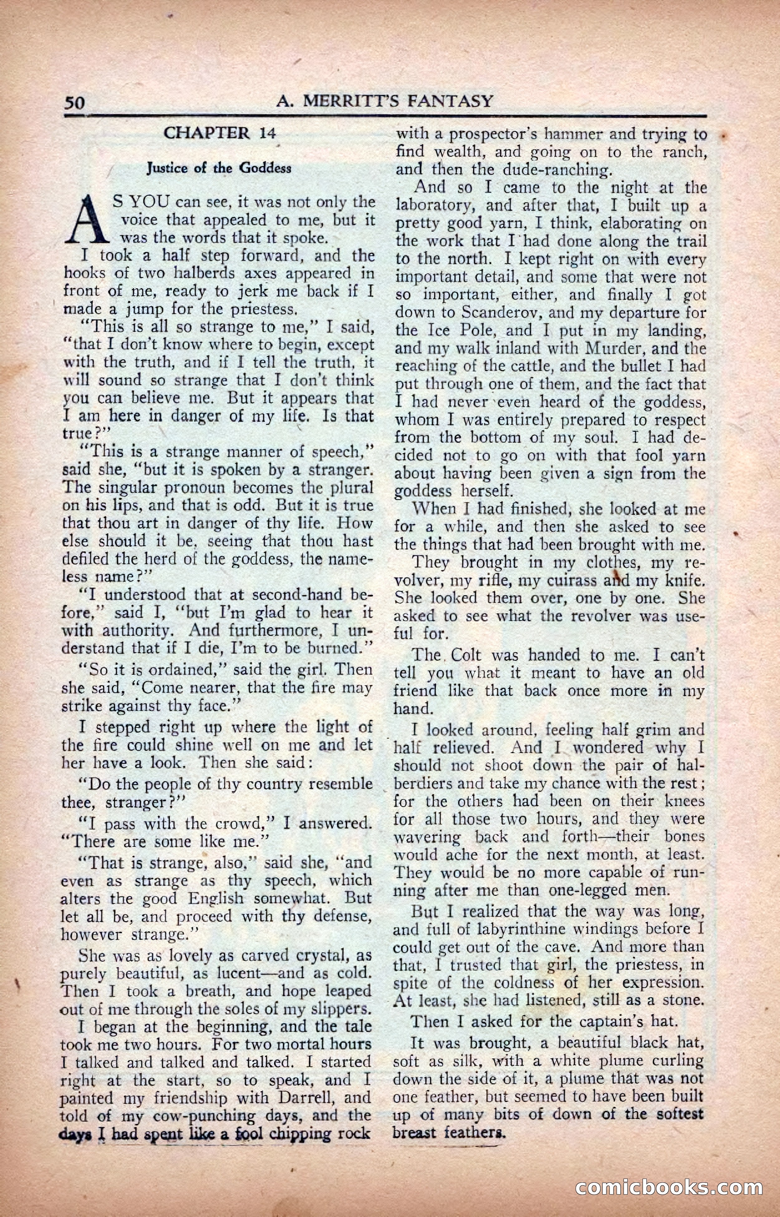 A. Merritt's Fantasy Magazine, February 1950 — page 50 of 134