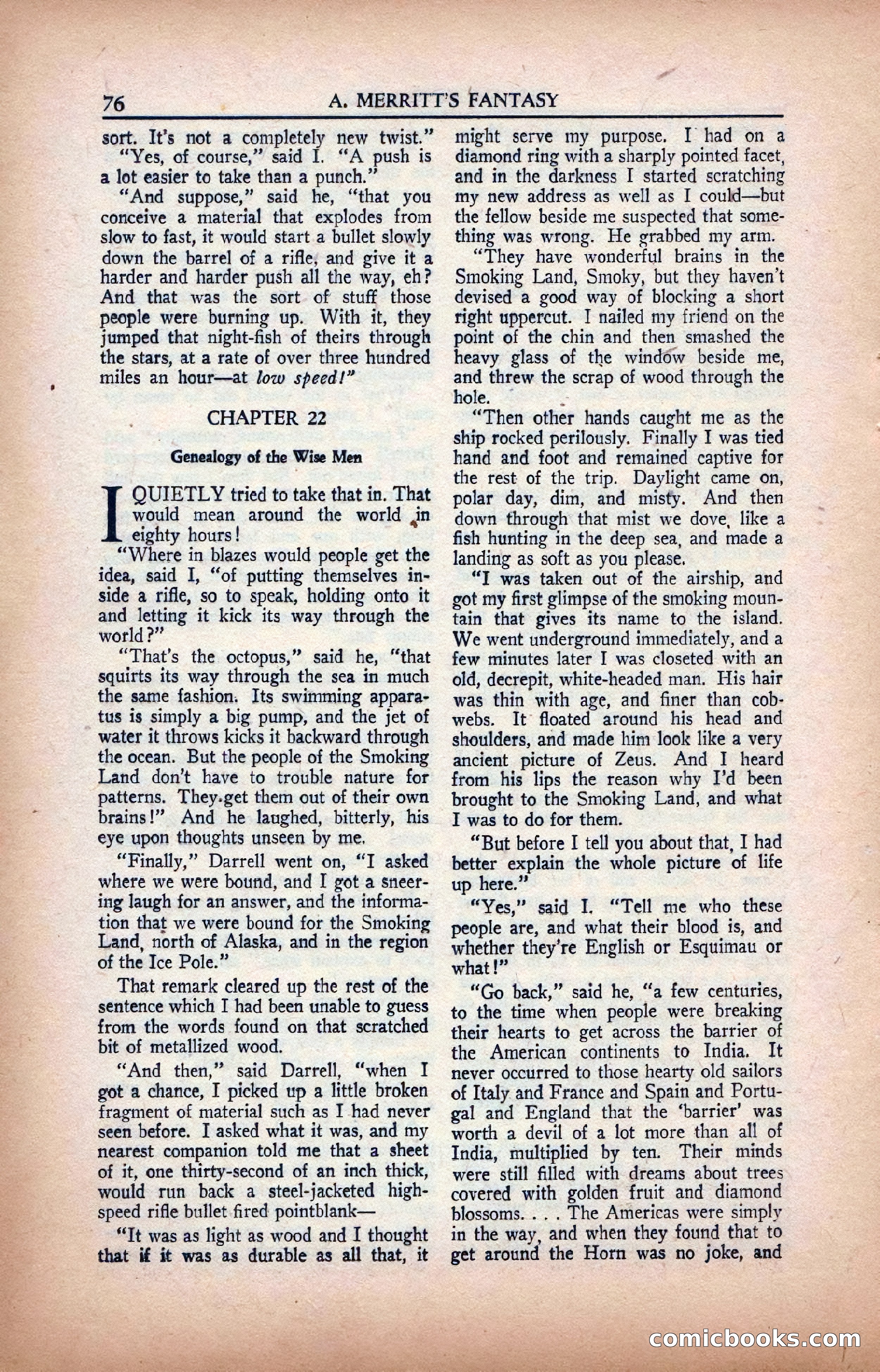 A. Merritt's Fantasy Magazine, February 1950 — page 76 of 134