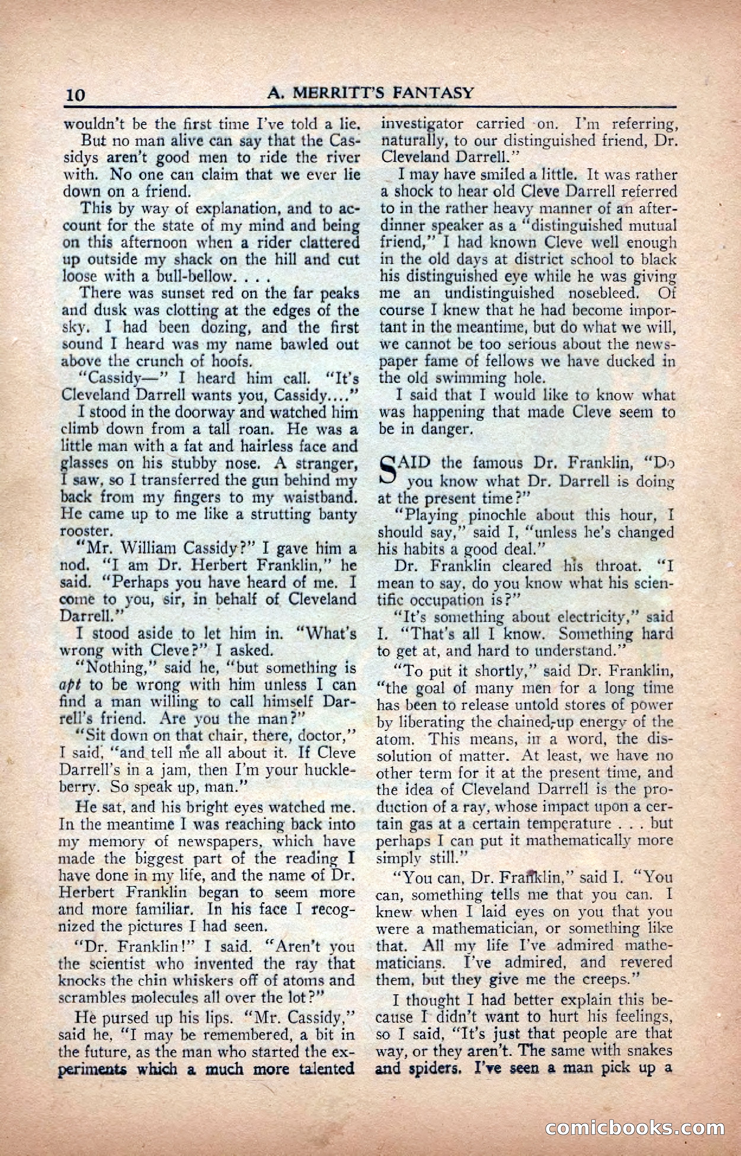 A. Merritt's Fantasy Magazine, February 1950 — page 10 of 133