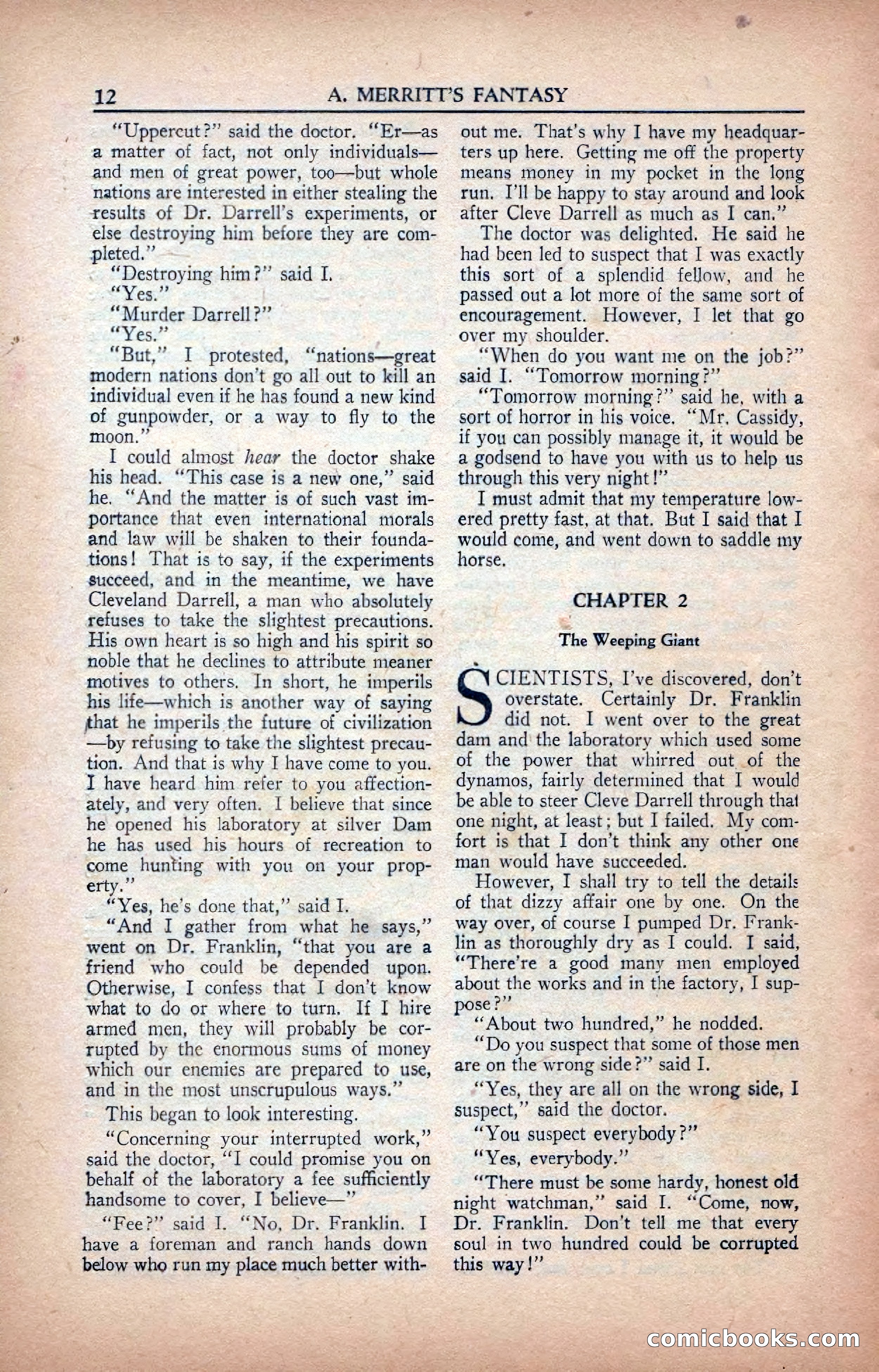 A. Merritt's Fantasy Magazine, February 1950 — page 12 of 133