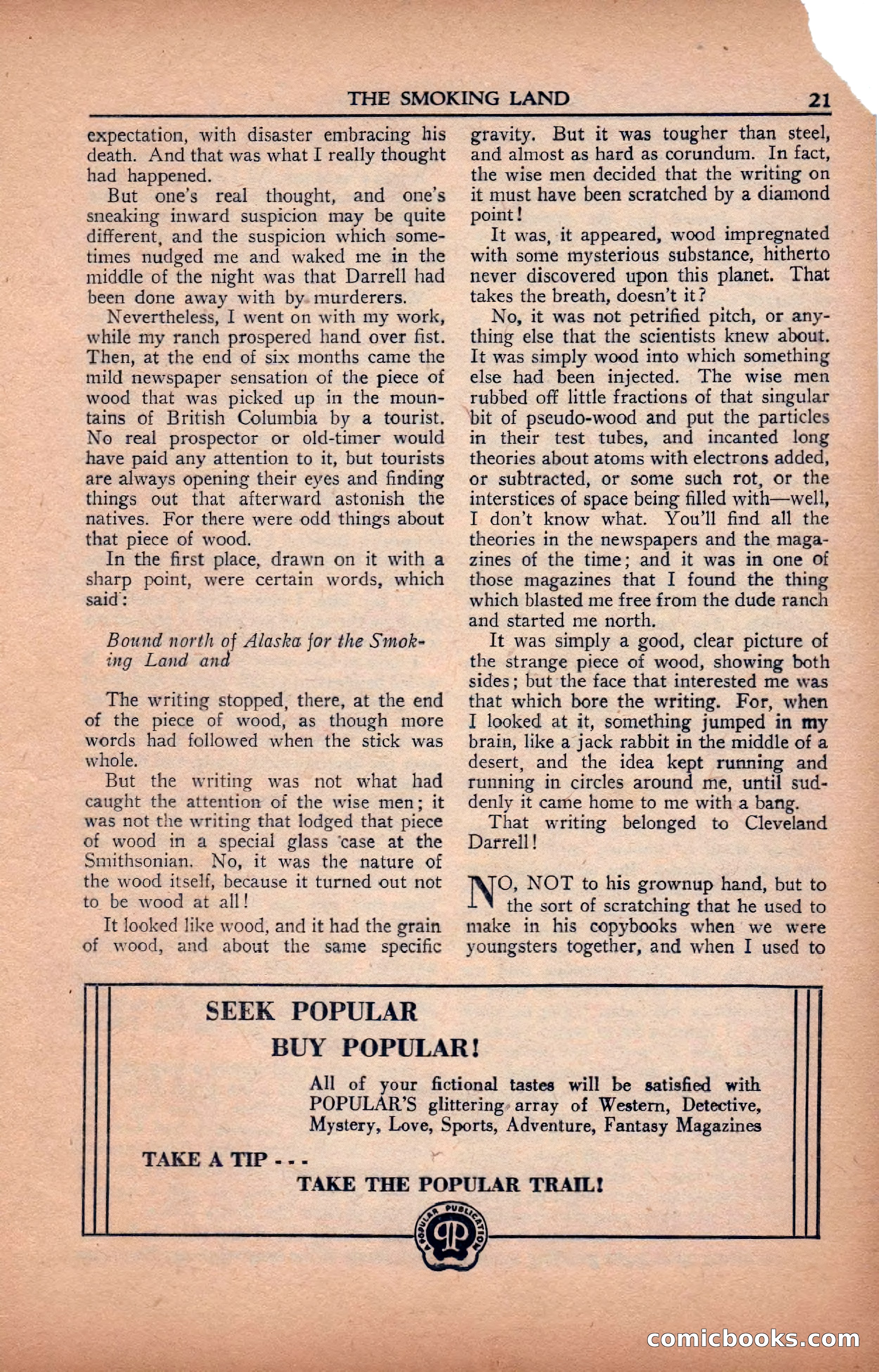 A. Merritt's Fantasy Magazine, February 1950 — page 21 of 133