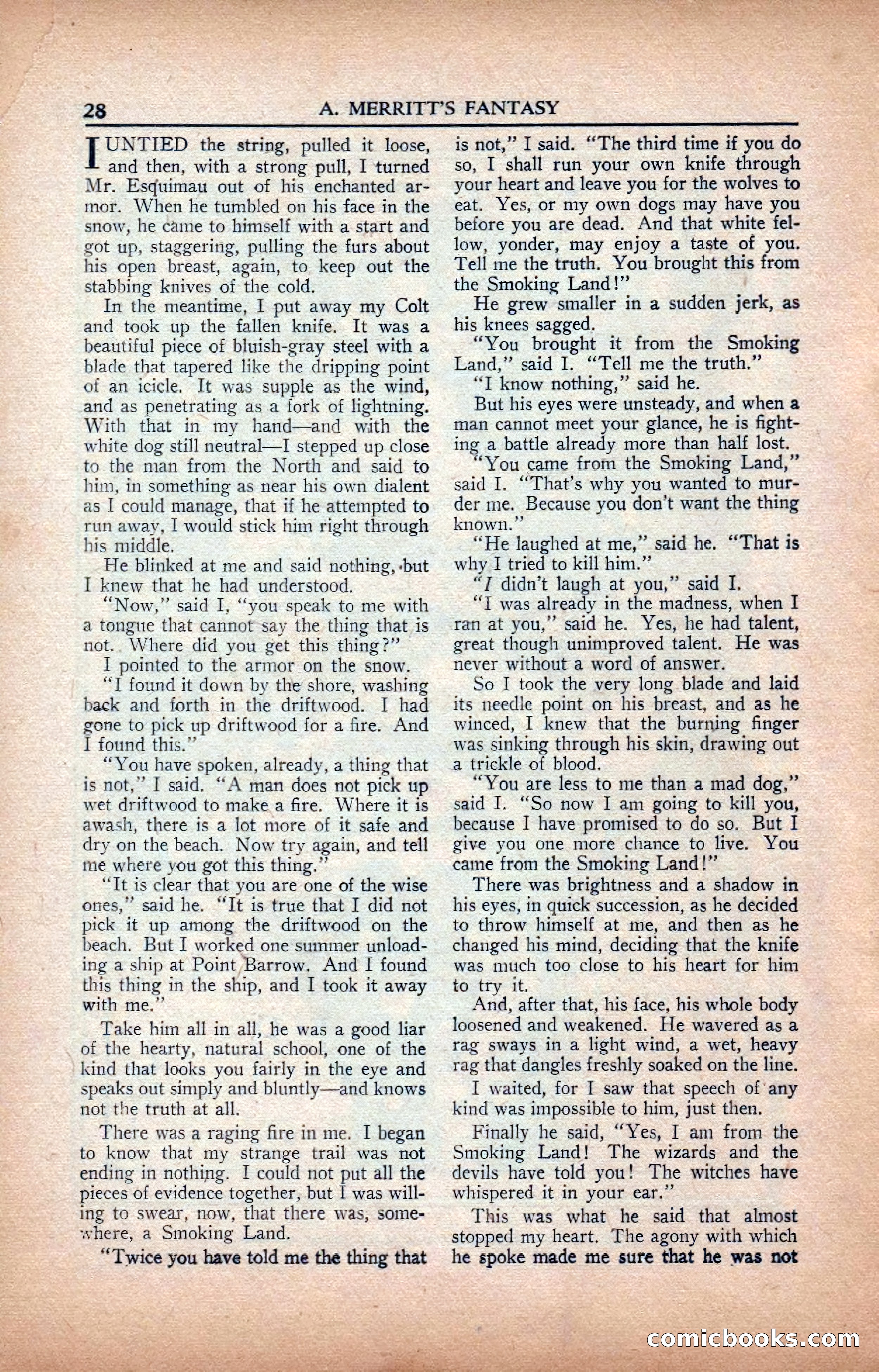 A. Merritt's Fantasy Magazine, February 1950 — page 28 of 133