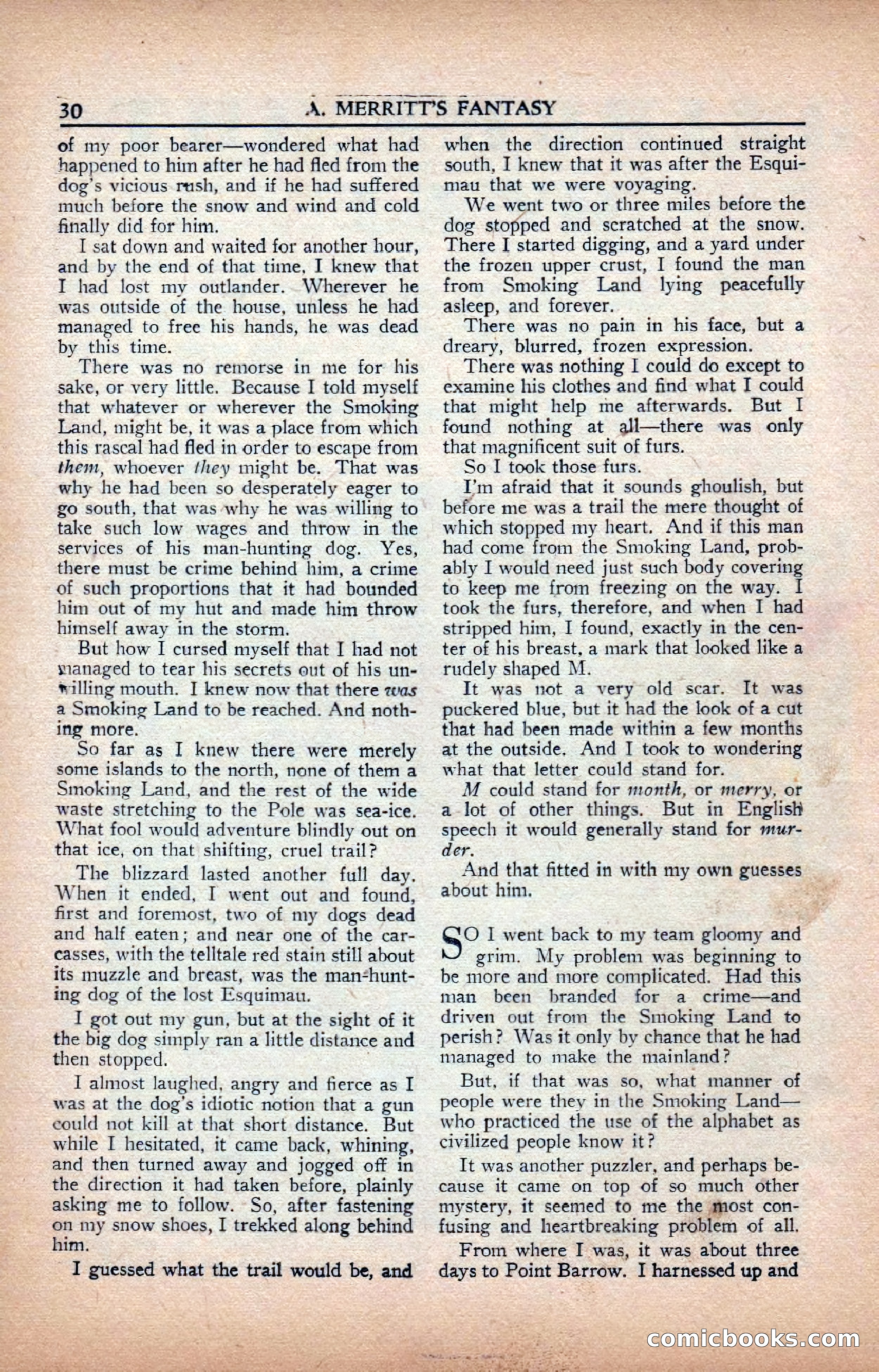 A. Merritt's Fantasy Magazine, February 1950 — page 30 of 133