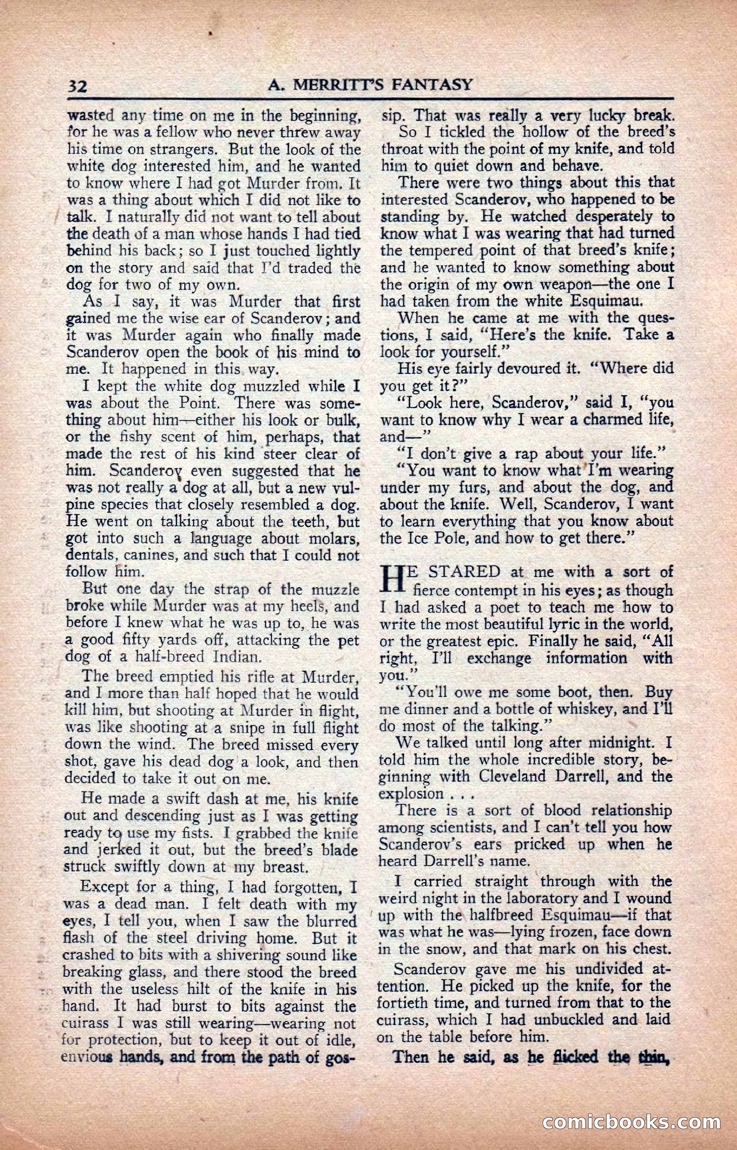 A. Merritt's Fantasy Magazine, February 1950 — page 32 of 133