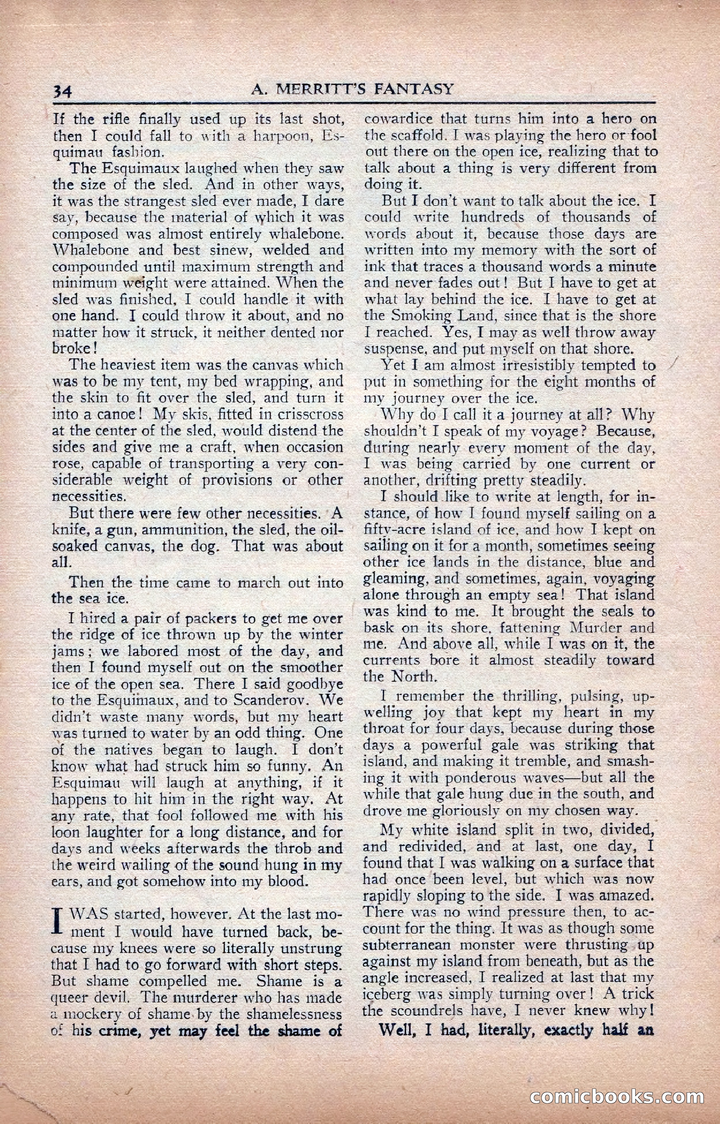 A. Merritt's Fantasy Magazine, February 1950 — page 34 of 133