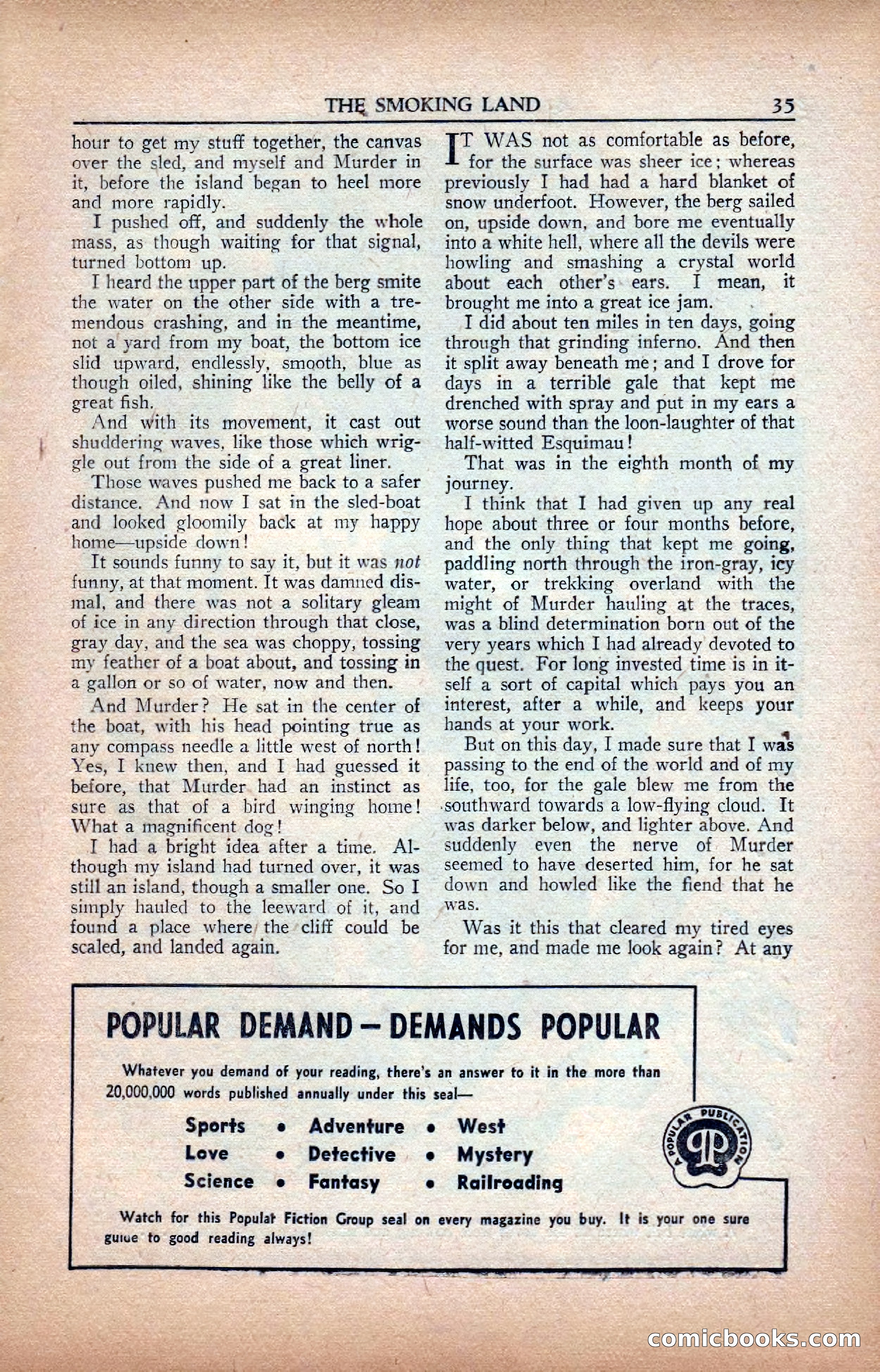 A. Merritt's Fantasy Magazine, February 1950 — page 35 of 133