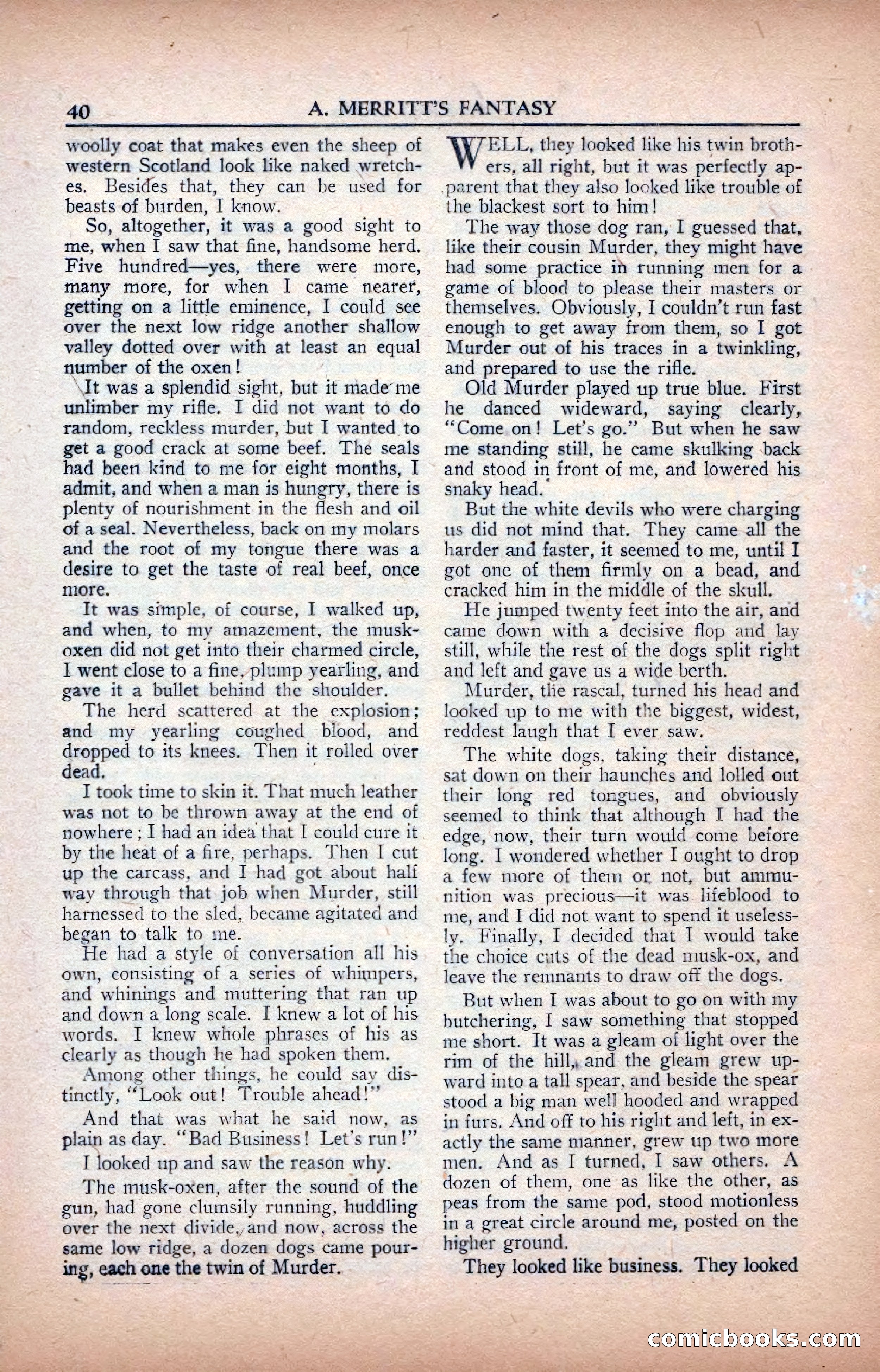 A. Merritt's Fantasy Magazine, February 1950 — page 40 of 133