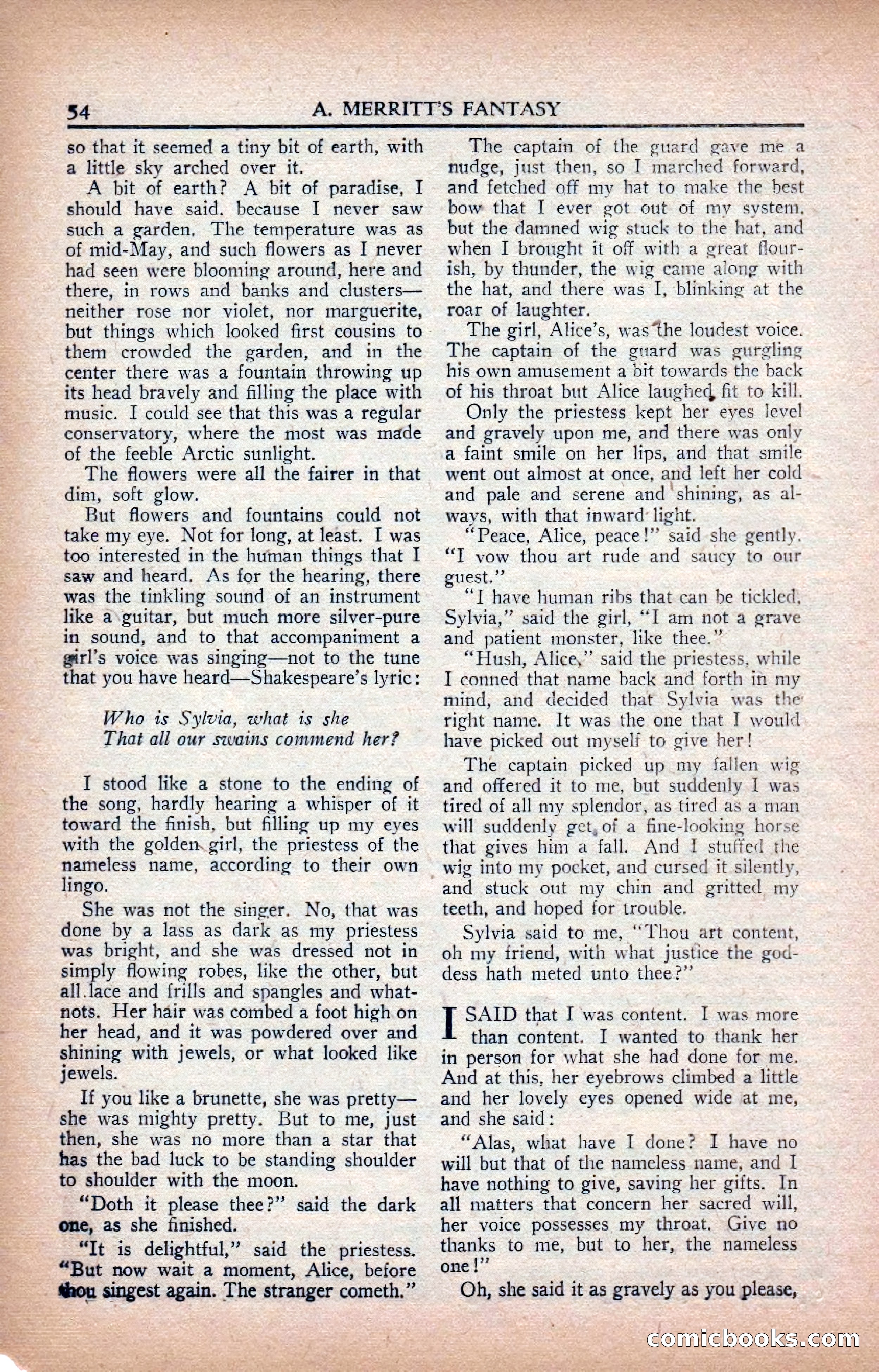 A. Merritt's Fantasy Magazine, February 1950 — page 54 of 133