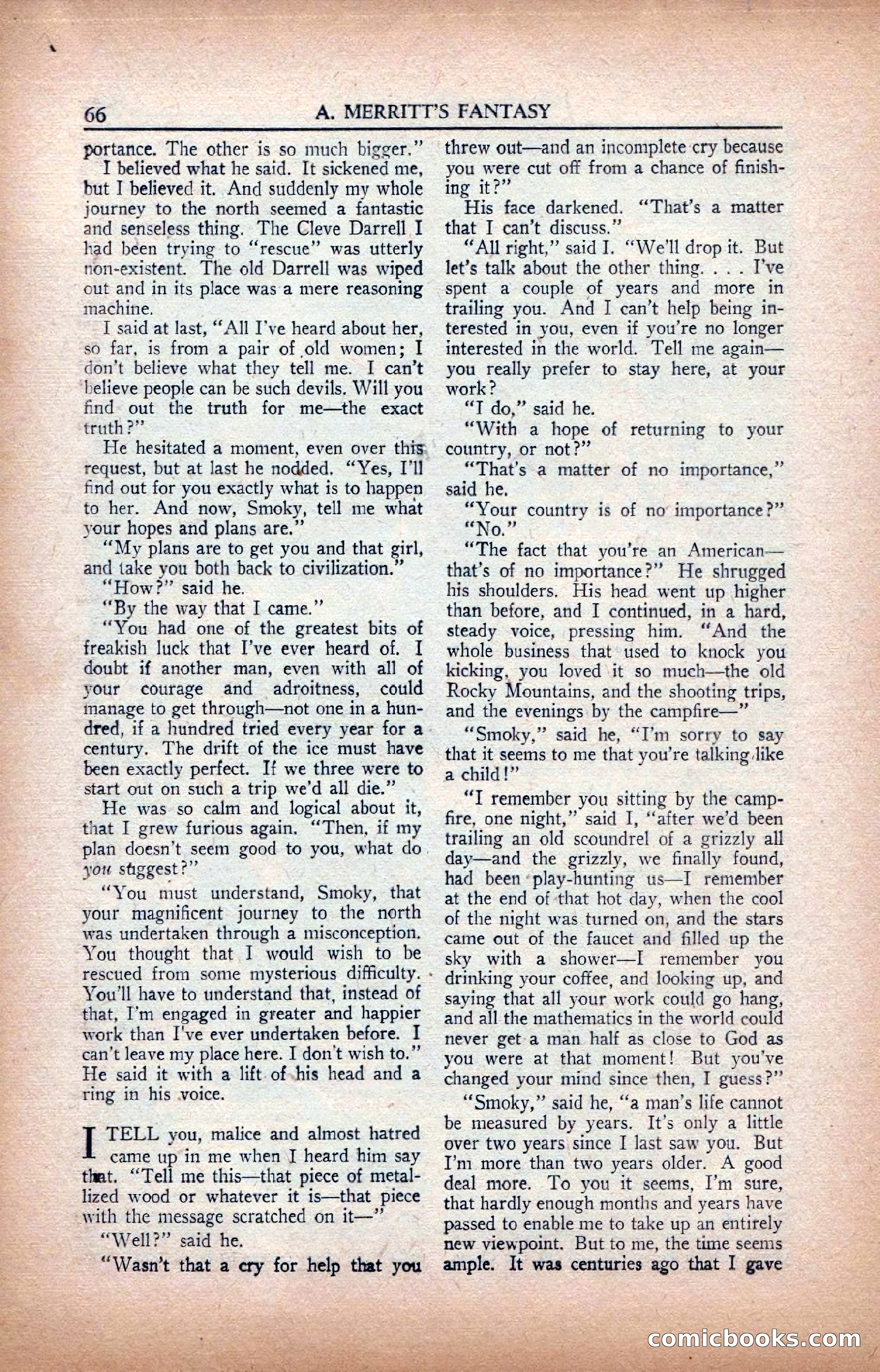 A. Merritt's Fantasy Magazine, February 1950 — page 66 of 133