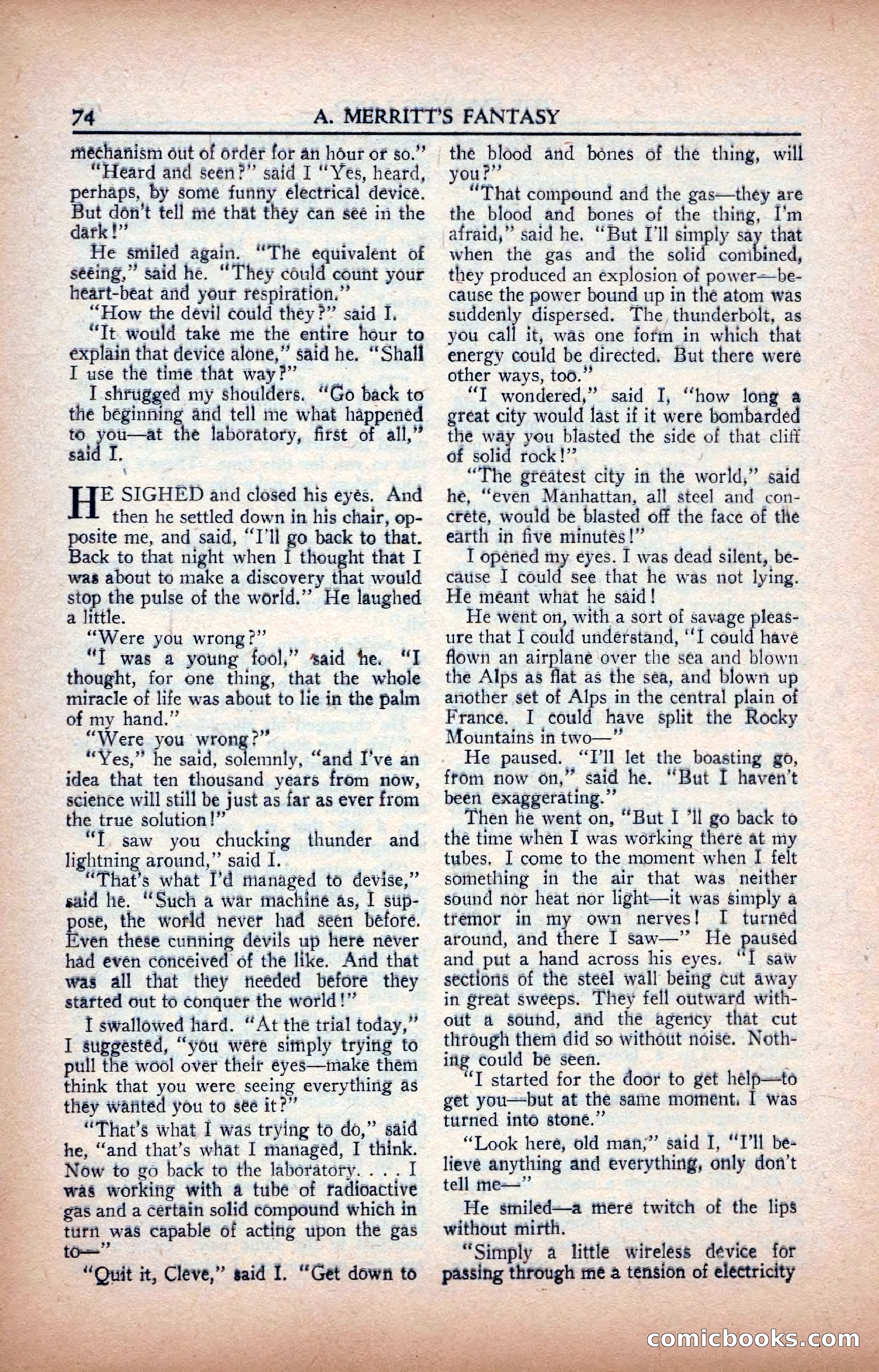 A. Merritt's Fantasy Magazine, February 1950 — page 74 of 133