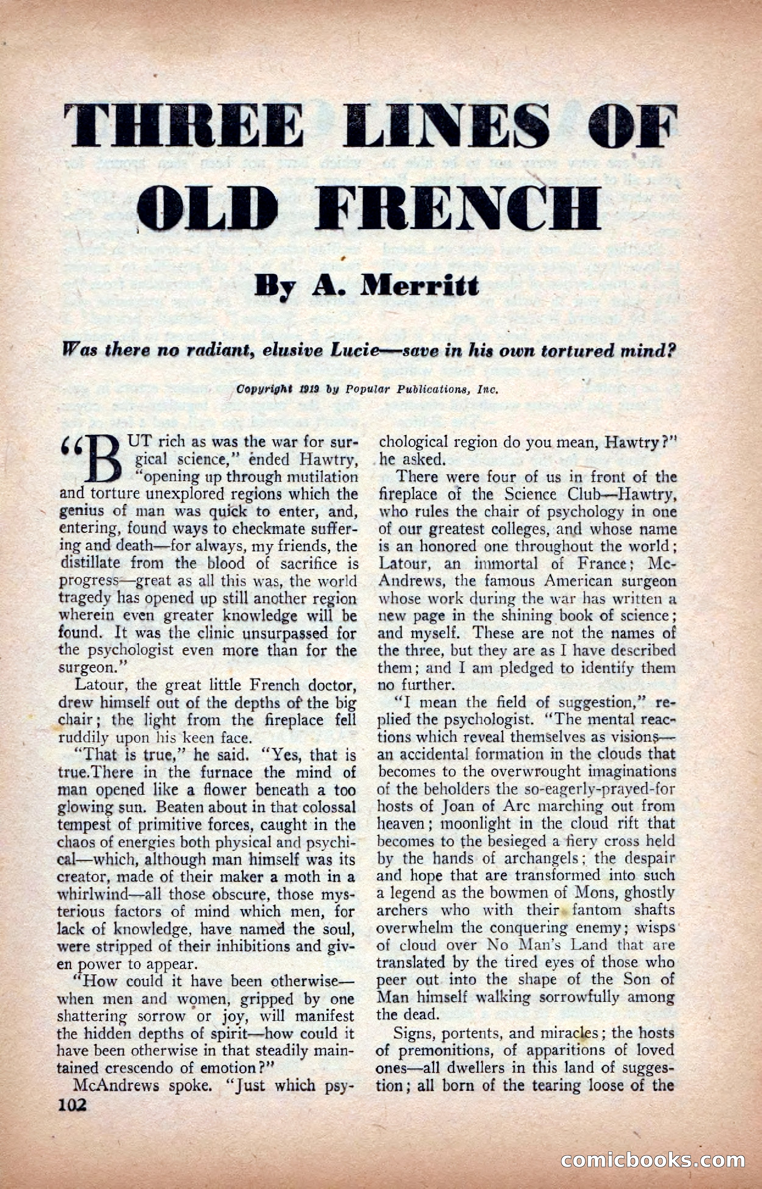 A. Merritt's Fantasy Magazine, February 1950 — page 102 of 133
