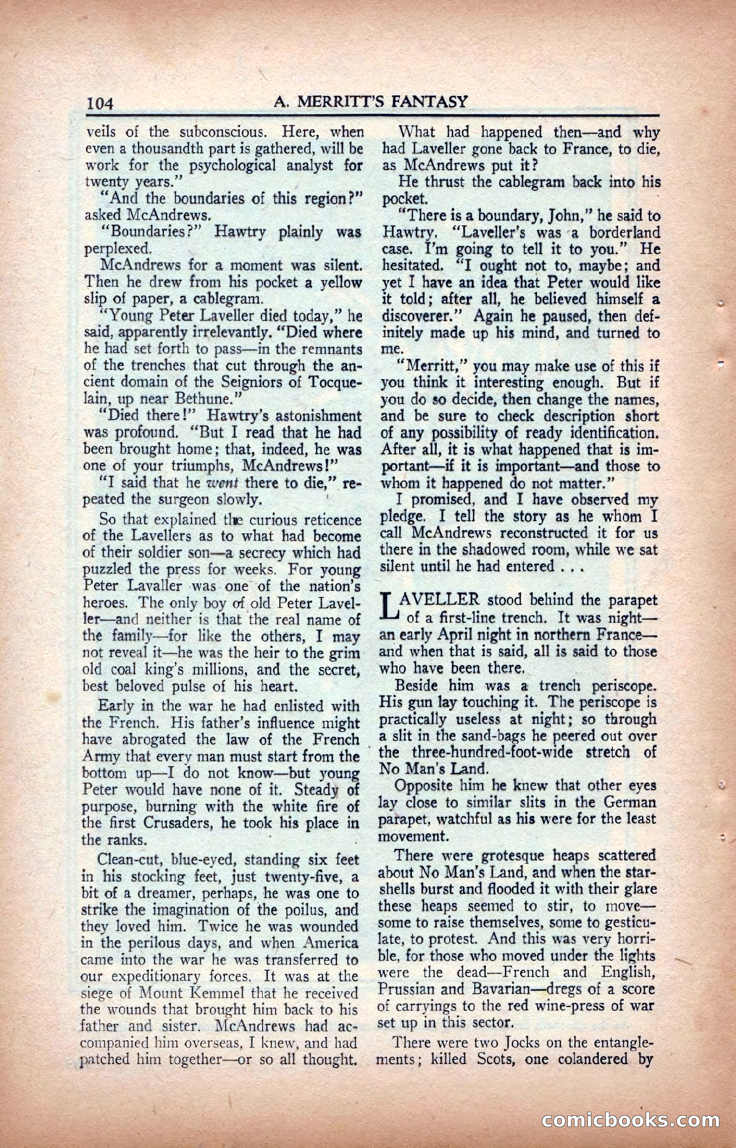 A. Merritt's Fantasy Magazine, February 1950 — page 104 of 133