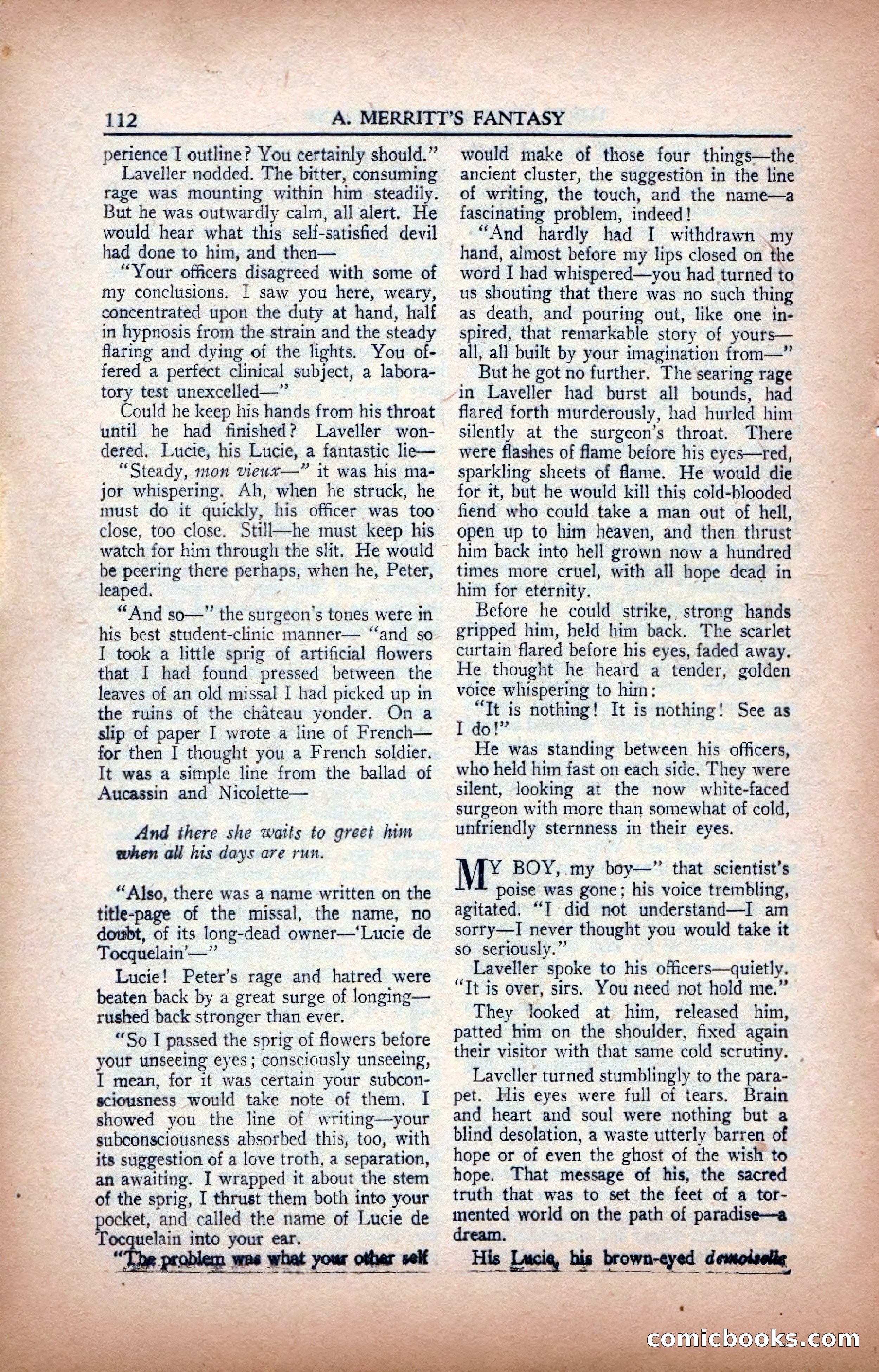 A. Merritt's Fantasy Magazine, February 1950 — page 112 of 133