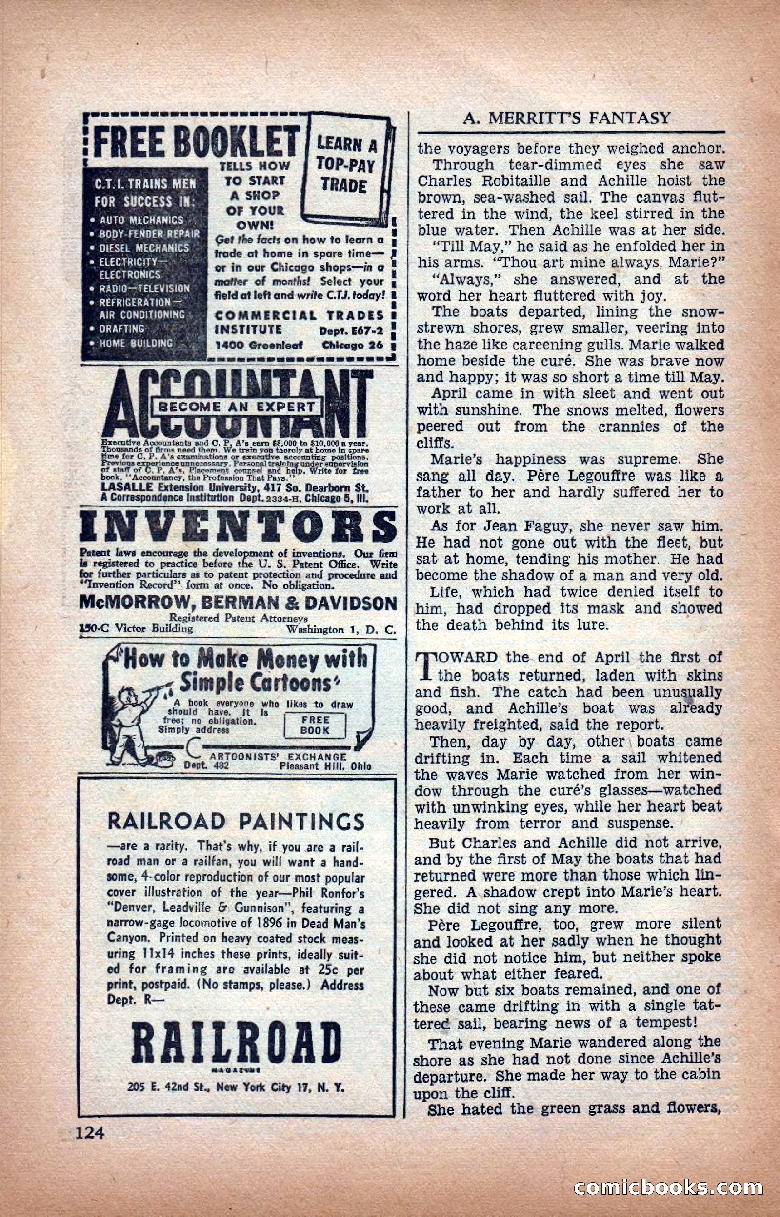 A. Merritt's Fantasy Magazine, February 1950 — page 124 of 133