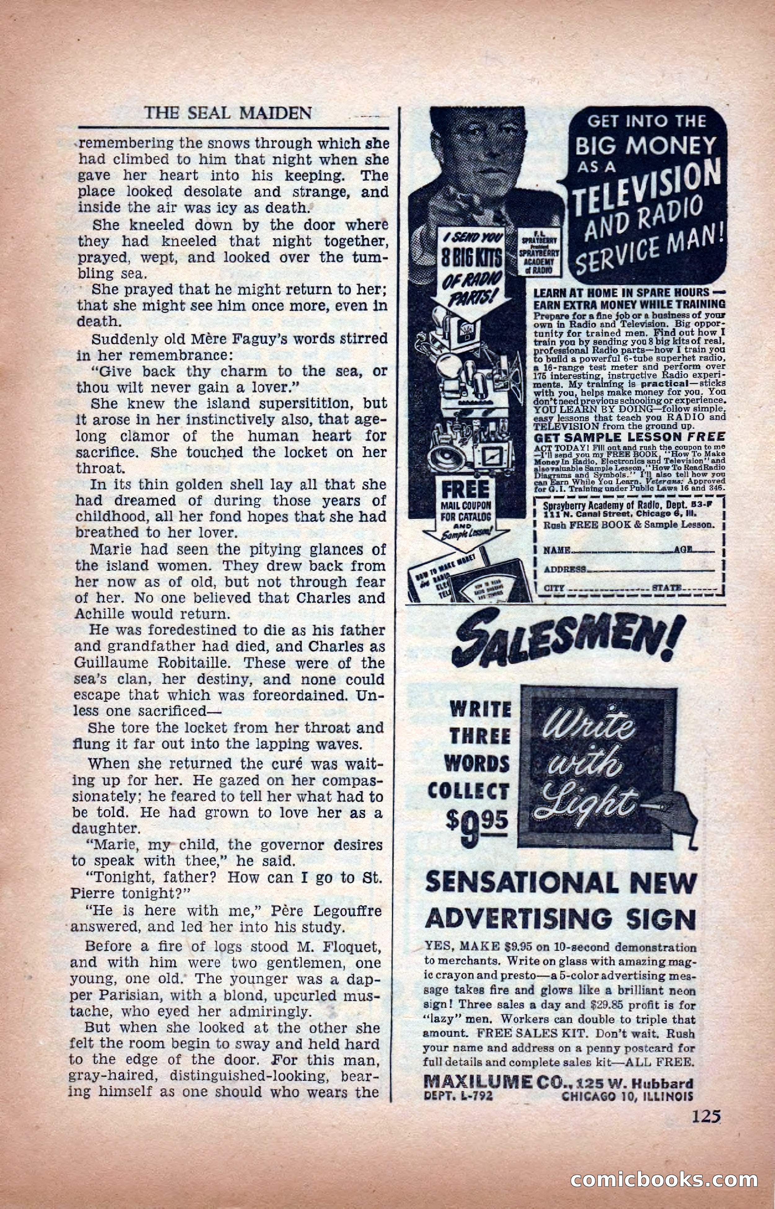 A. Merritt's Fantasy Magazine, February 1950 — page 125 of 133