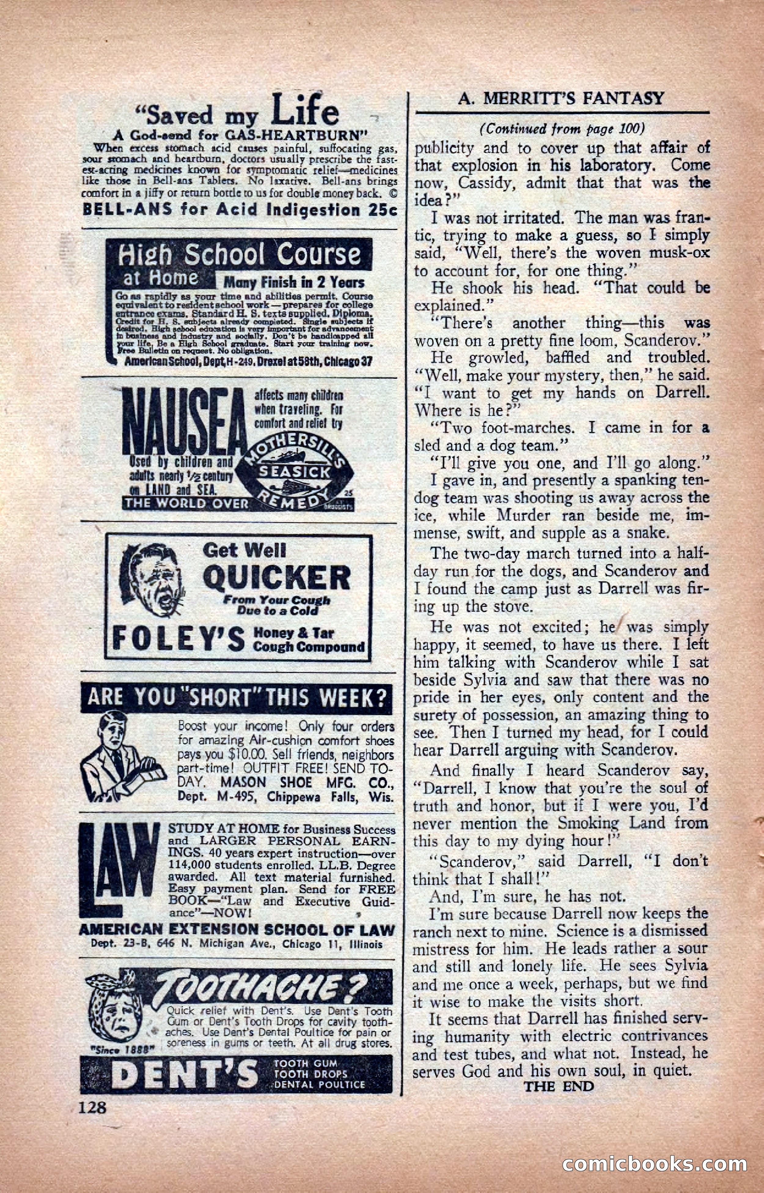 A. Merritt's Fantasy Magazine, February 1950 — page 128 of 133