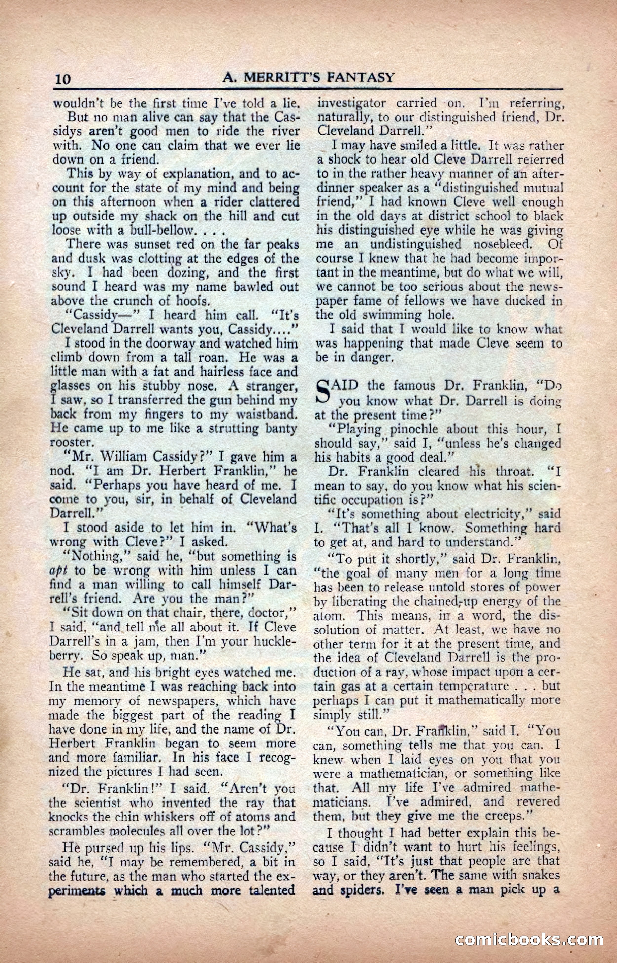 A. Merritt's Fantasy Magazine, February 1950 — page 10 of 133