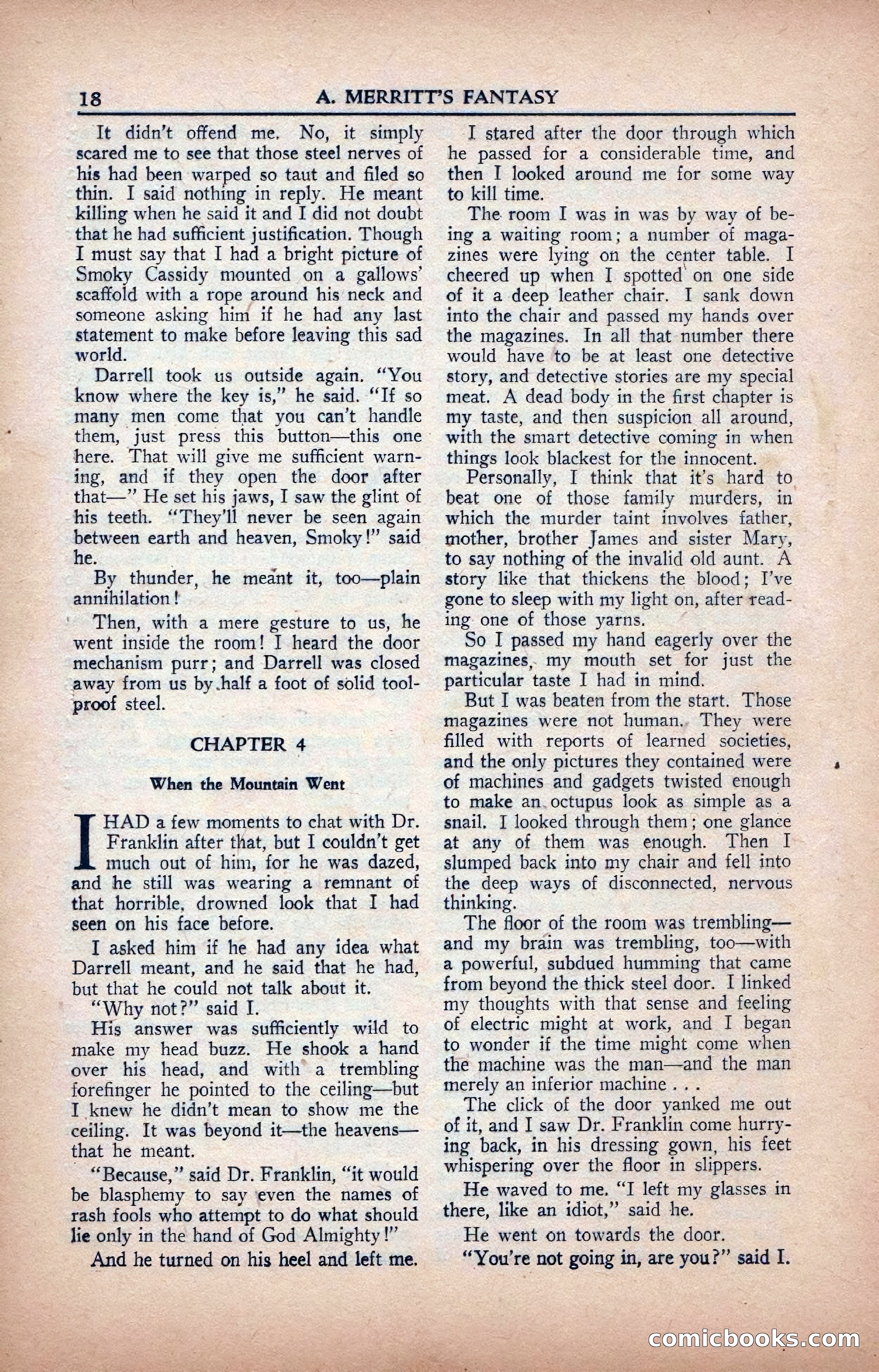 A. Merritt's Fantasy Magazine, February 1950 — page 18 of 133