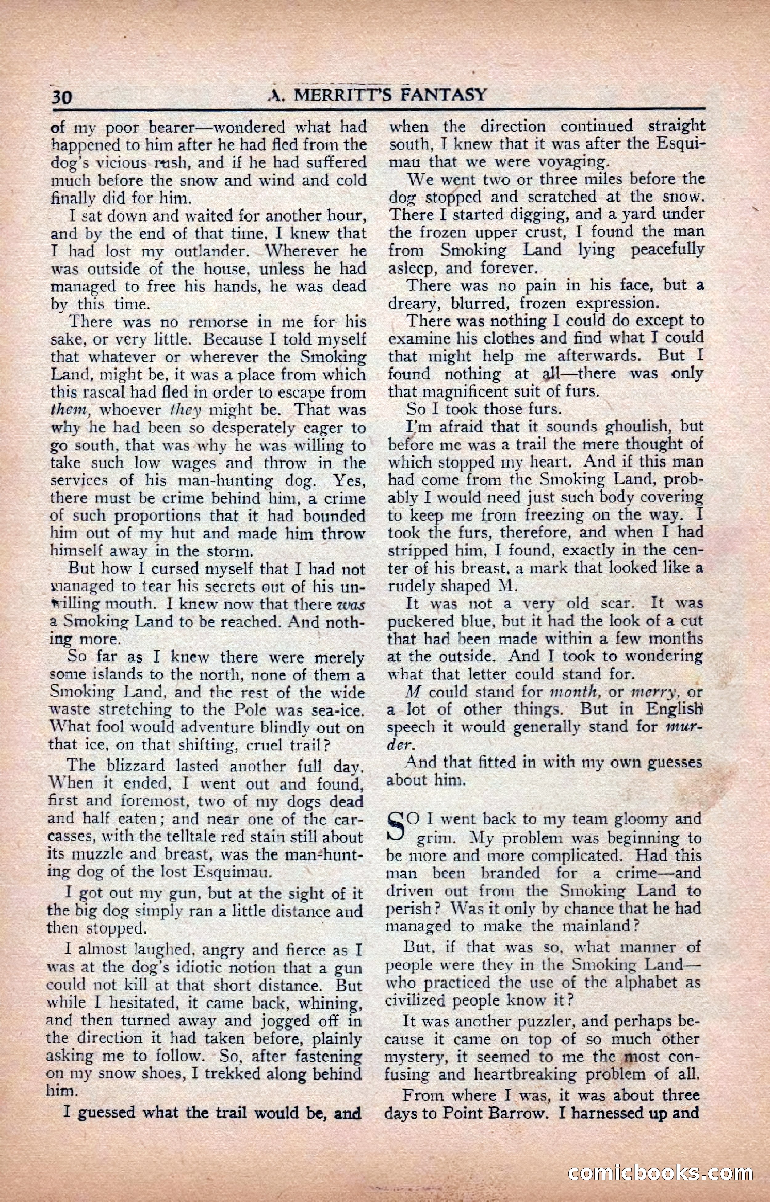 A. Merritt's Fantasy Magazine, February 1950 — page 30 of 133