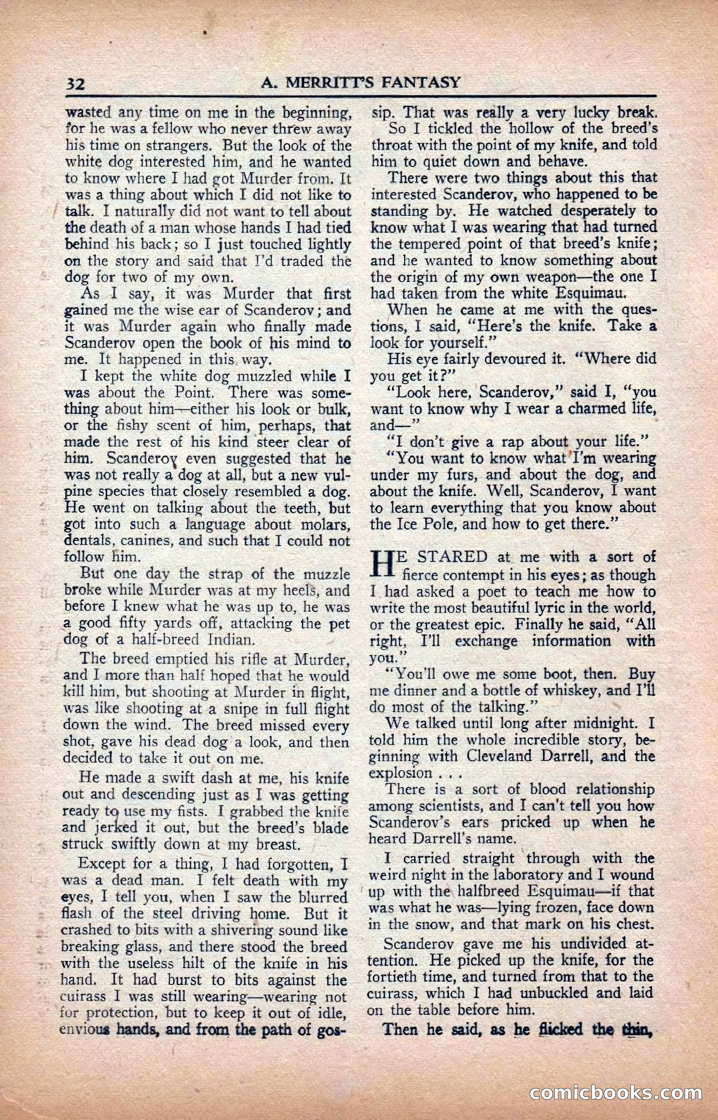 A. Merritt's Fantasy Magazine, February 1950 — page 32 of 133