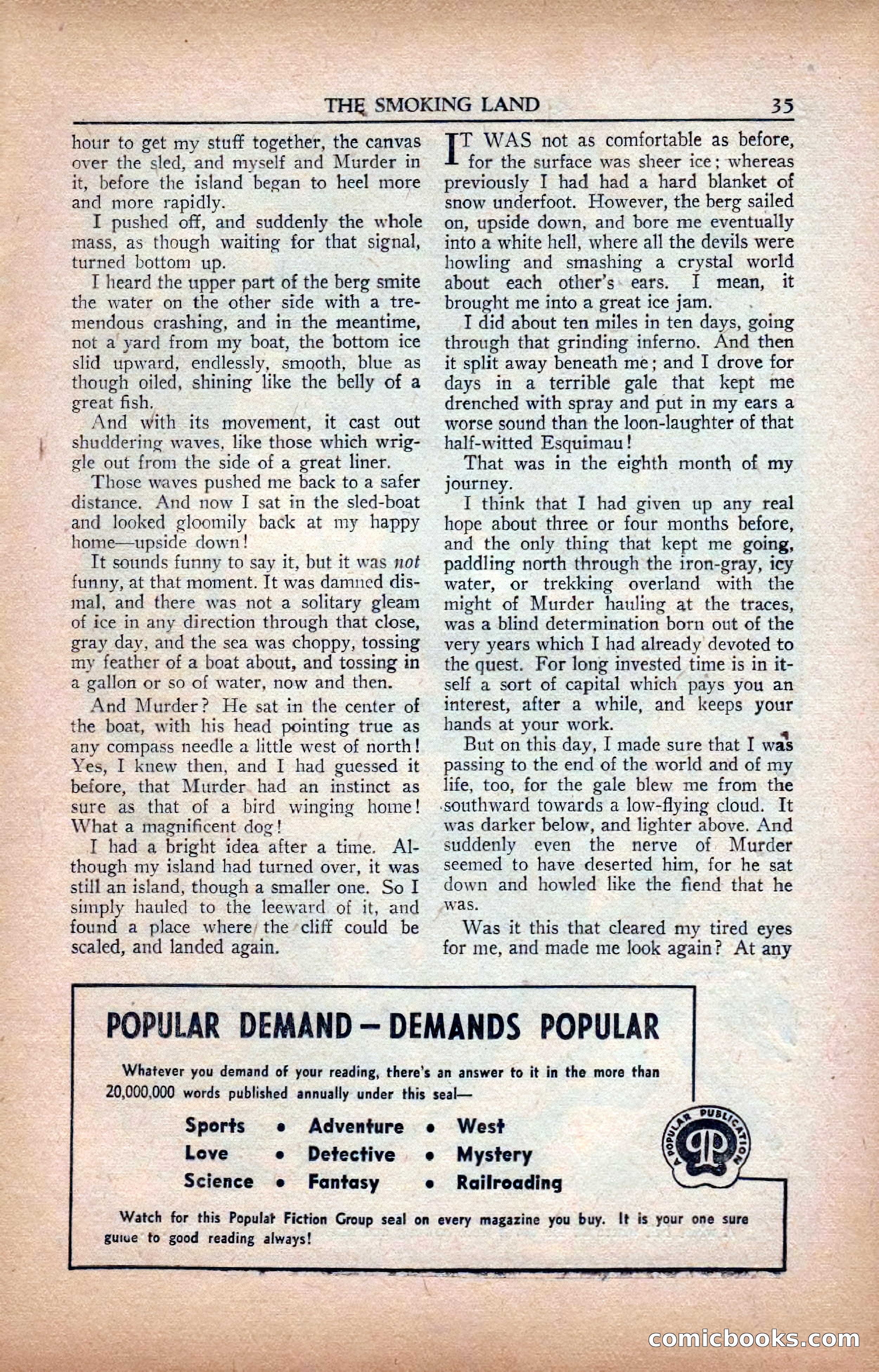 A. Merritt's Fantasy Magazine, February 1950 — page 35 of 133