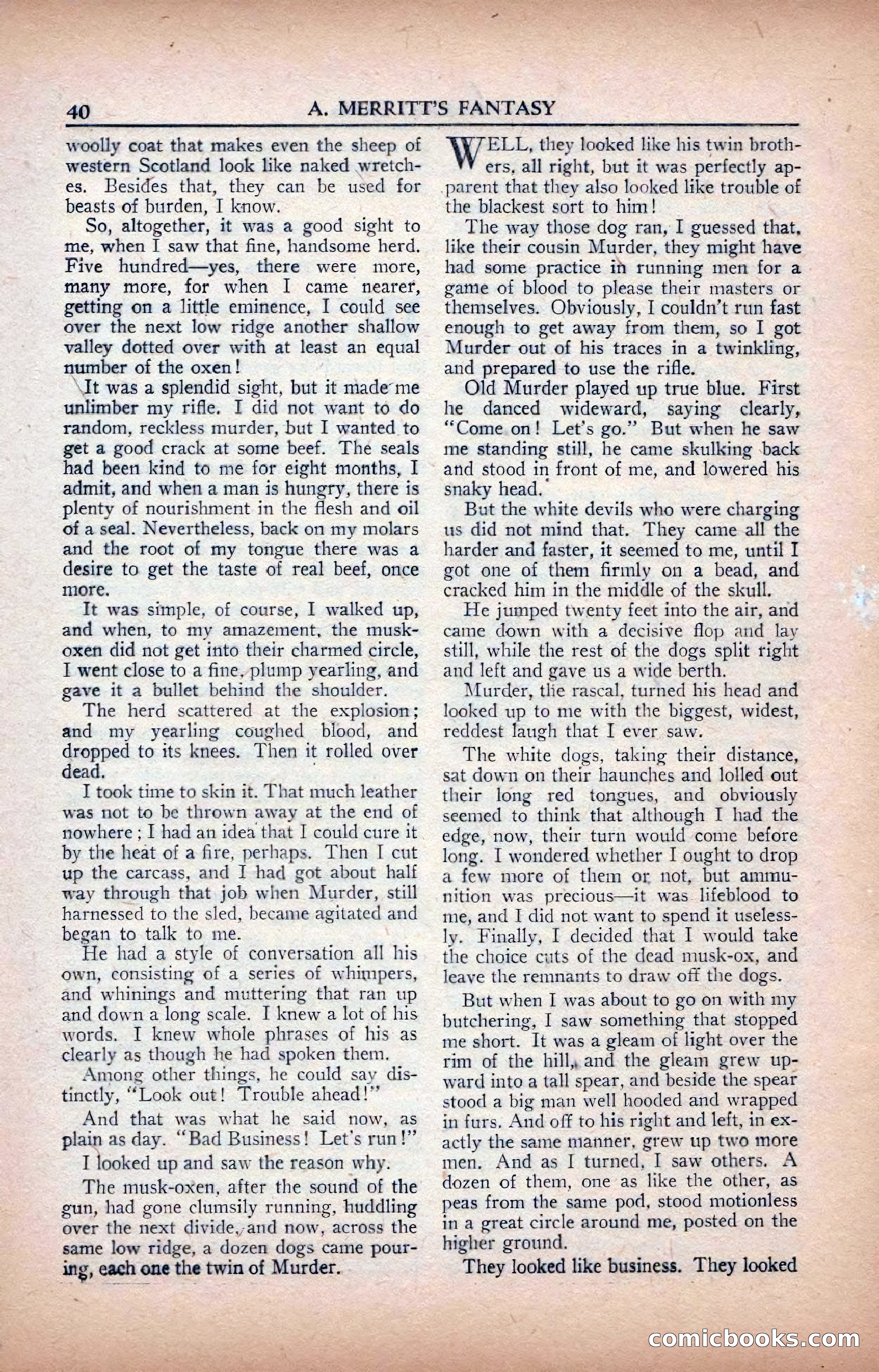 A. Merritt's Fantasy Magazine, February 1950 — page 40 of 133