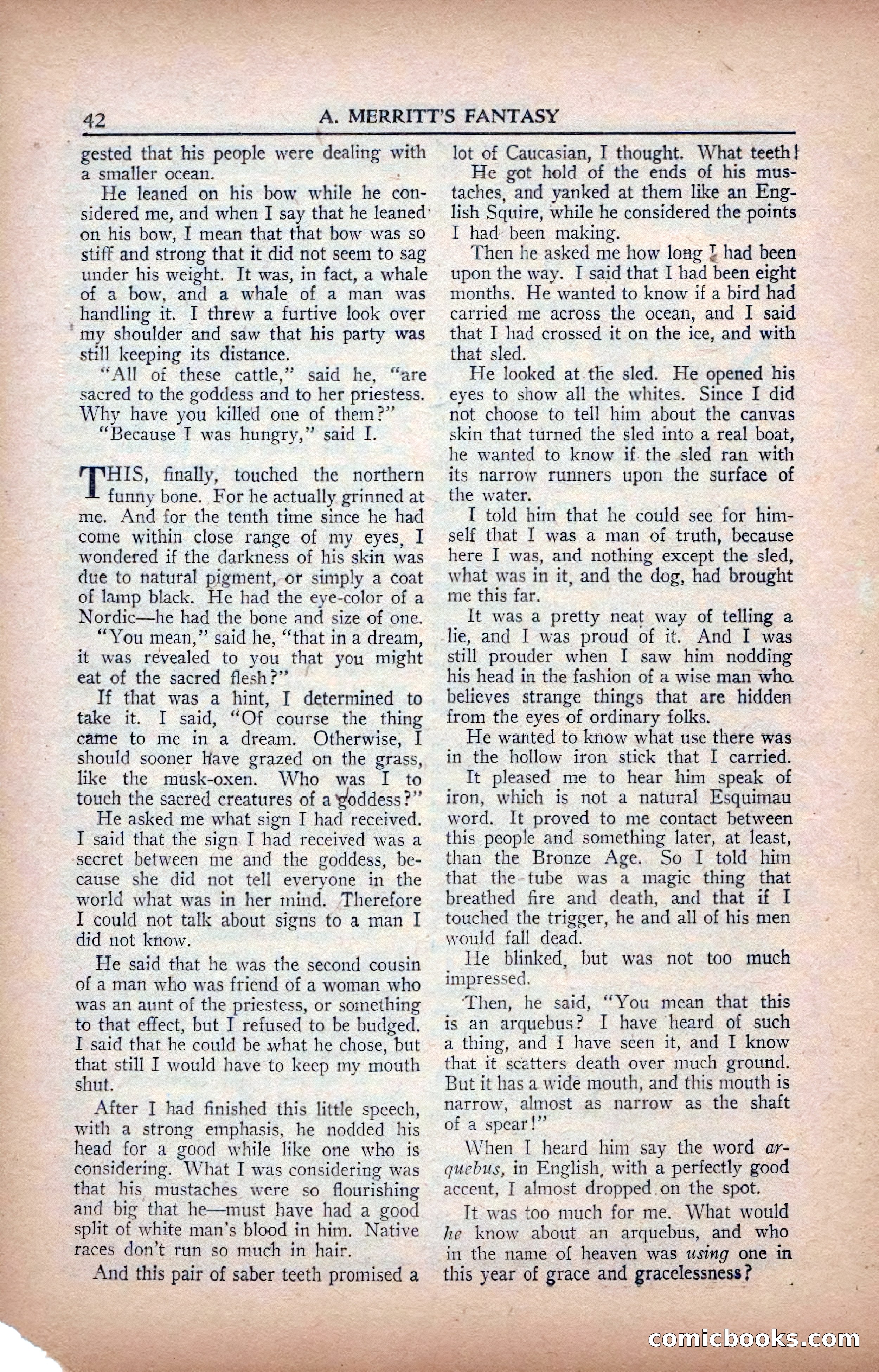 A. Merritt's Fantasy Magazine, February 1950 — page 42 of 133