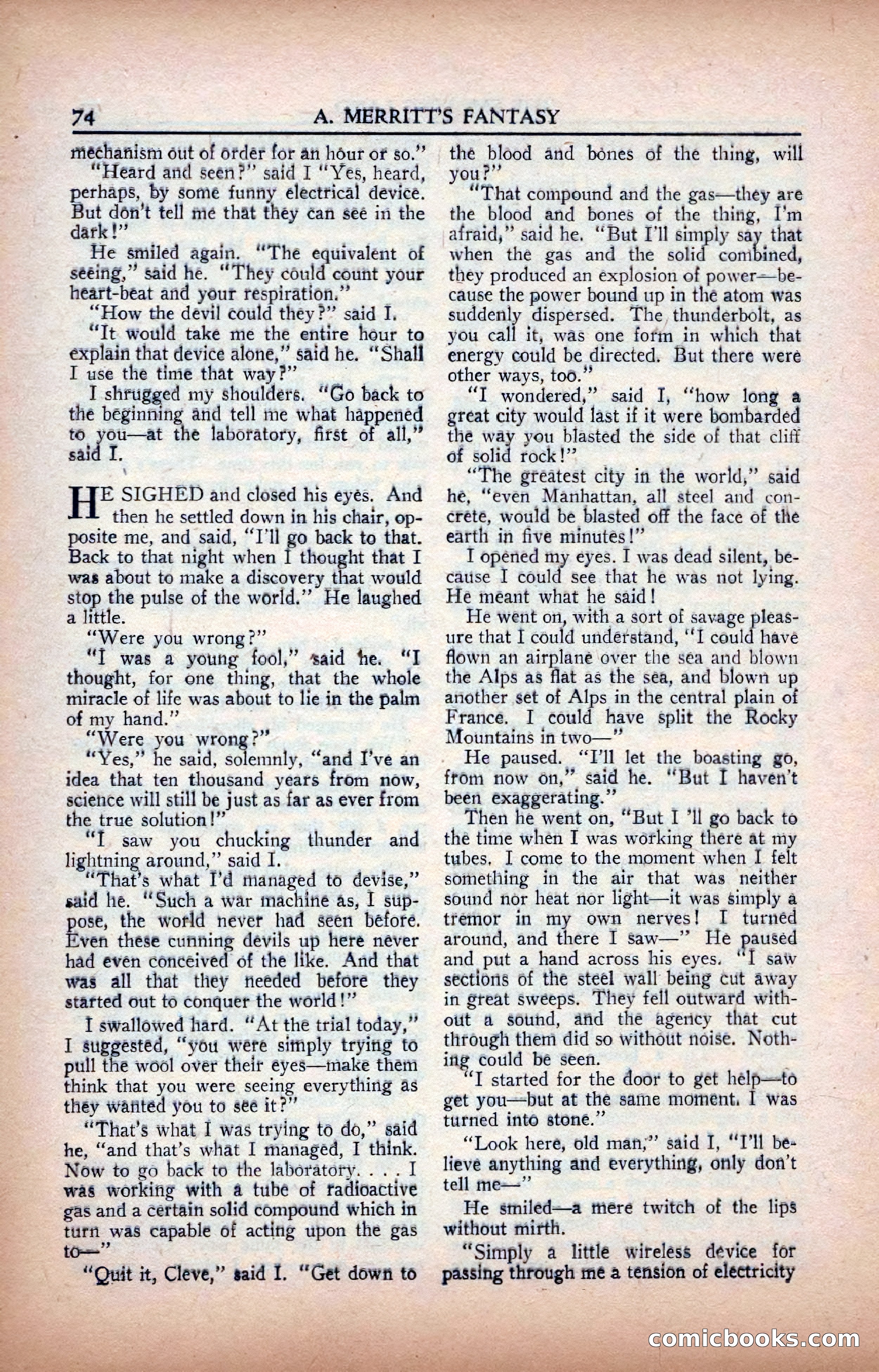 A. Merritt's Fantasy Magazine, February 1950 — page 74 of 133