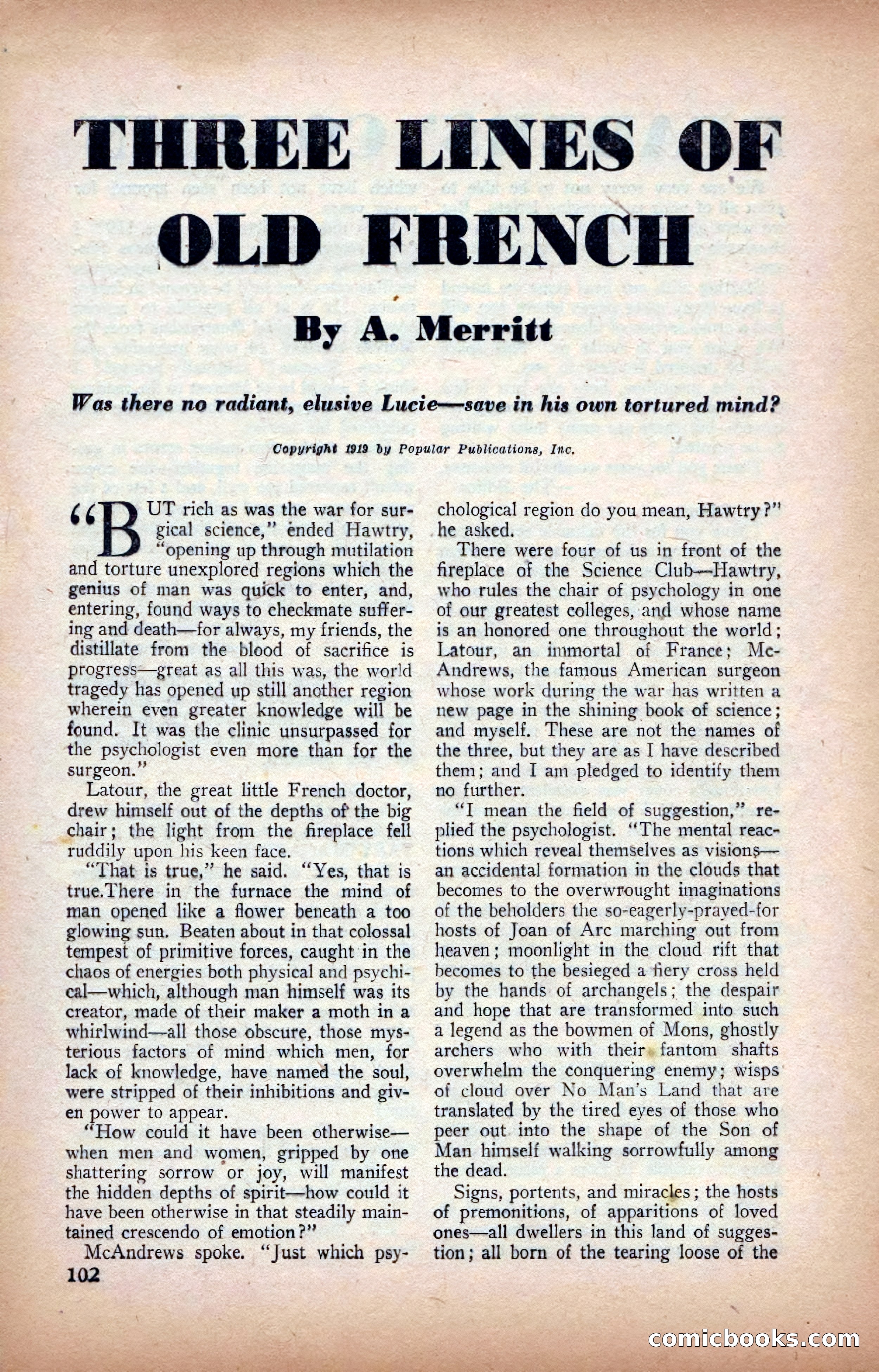 A. Merritt's Fantasy Magazine, February 1950 — page 102 of 133