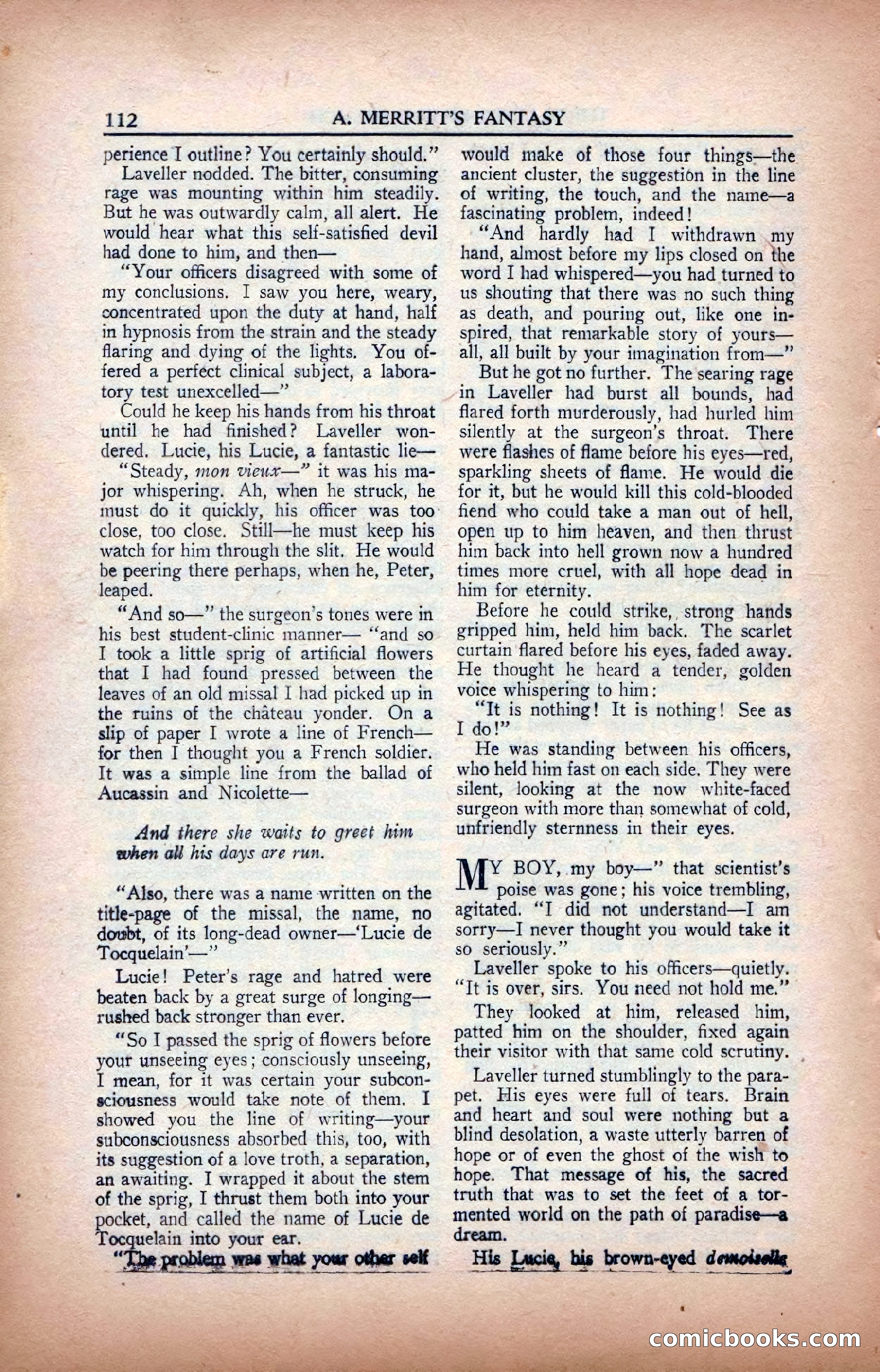 A. Merritt's Fantasy Magazine, February 1950 — page 112 of 133