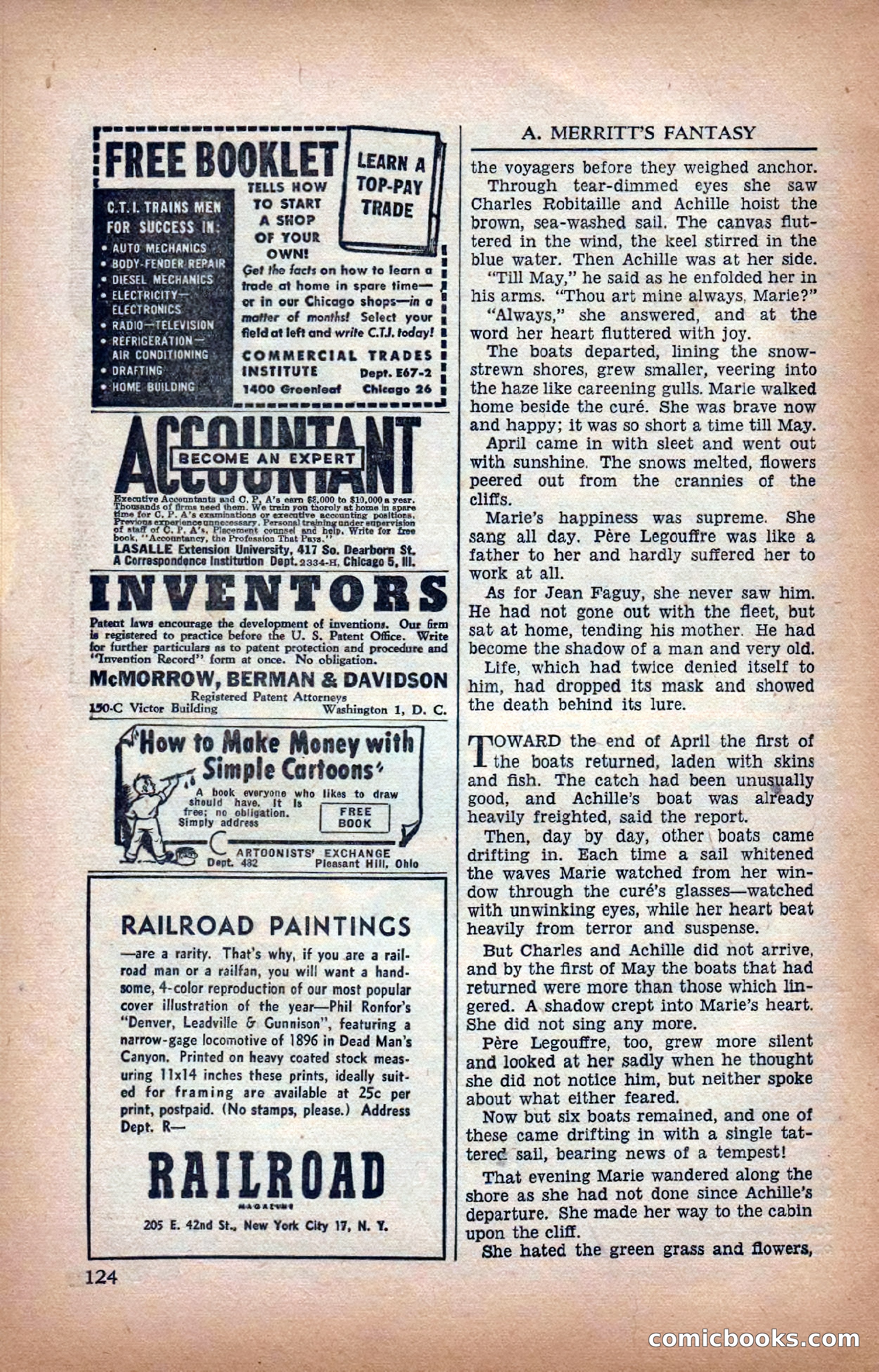 A. Merritt's Fantasy Magazine, February 1950 — page 124 of 133