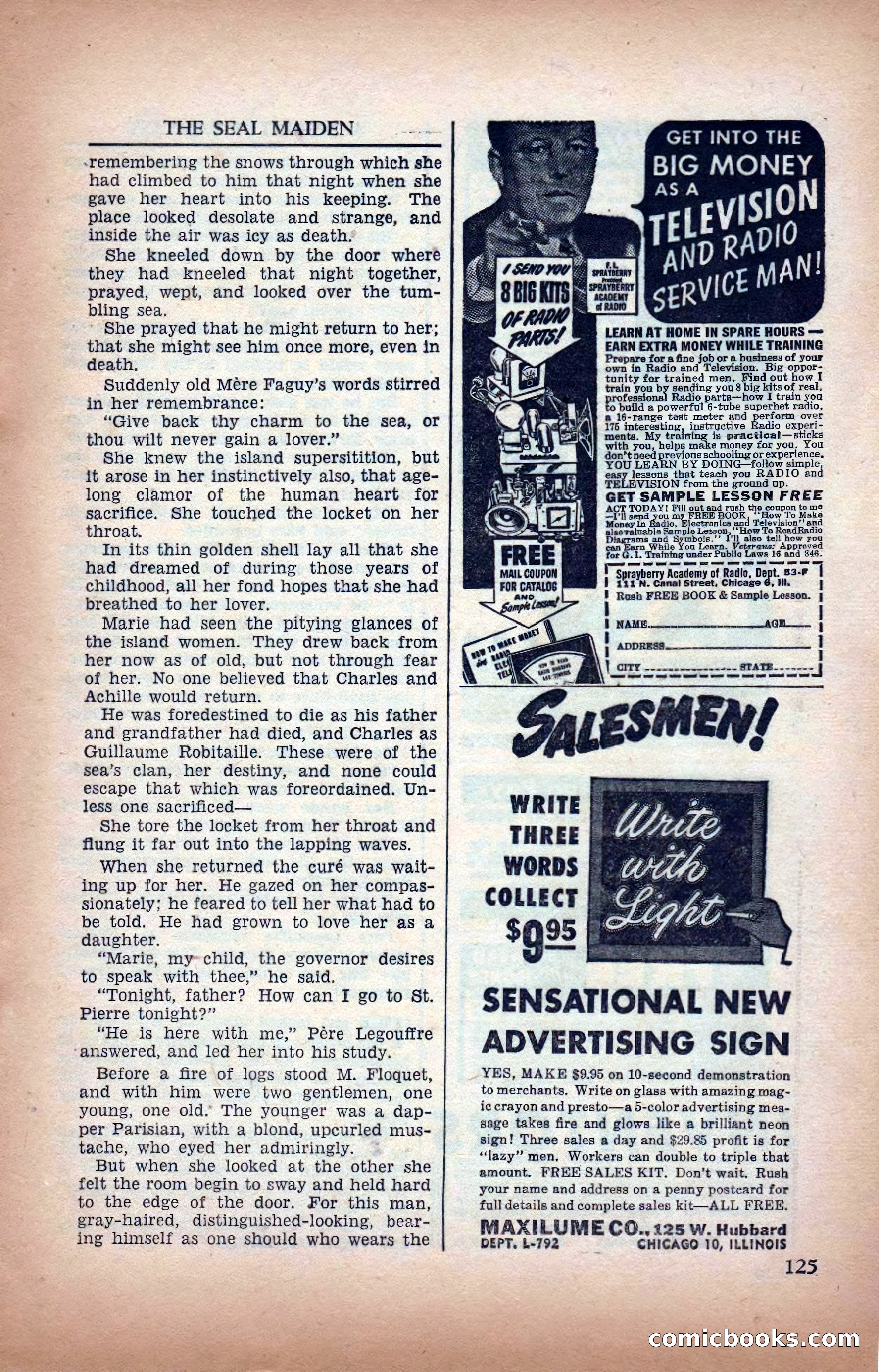 A. Merritt's Fantasy Magazine, February 1950 — page 125 of 133